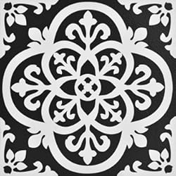 Losetas Para Pared De Baño WallPops FP2475 Baldosas góticas para piso, pelar y pegar, negras, juego de 10 piezas