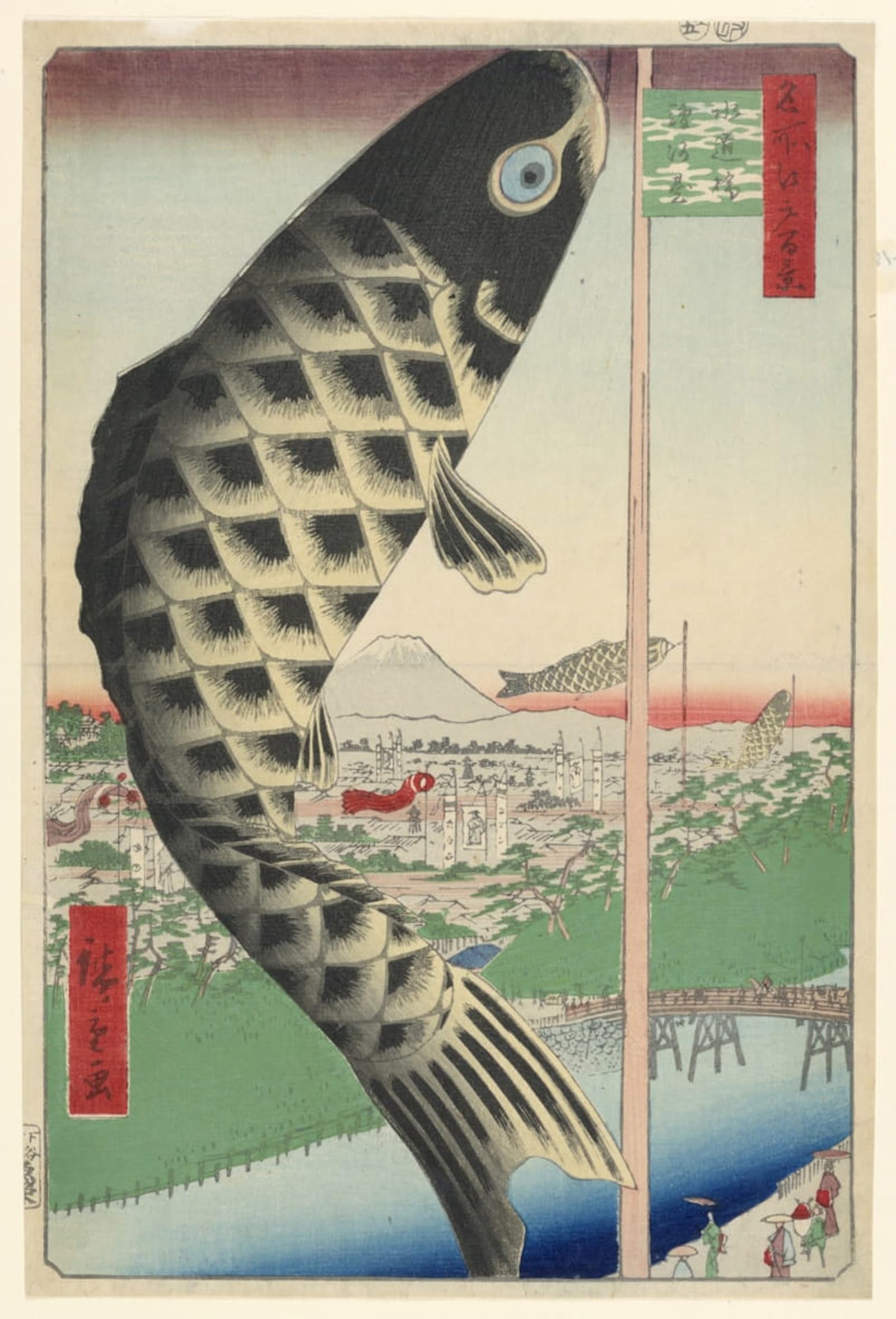 ARTXLXXBN Famous Painting Art Wall Decor Abstract Art Picture One Hundred Famous Views of Edo by Ando Hiroshige Animal Pictures for Home Decor 60x90cm
