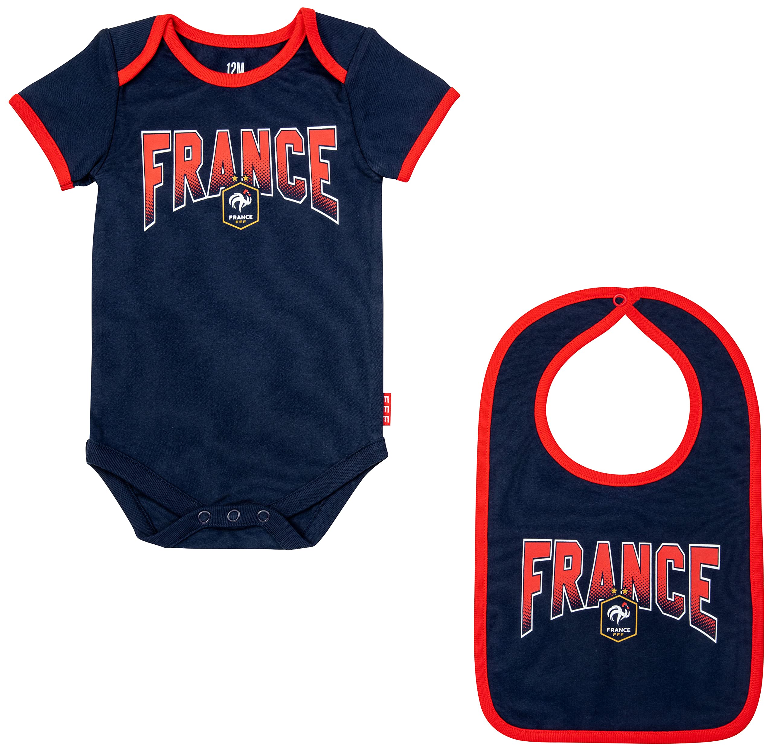 Equipe de France de Football Body Bavoir bébé garçon FFF - Collection Officielle