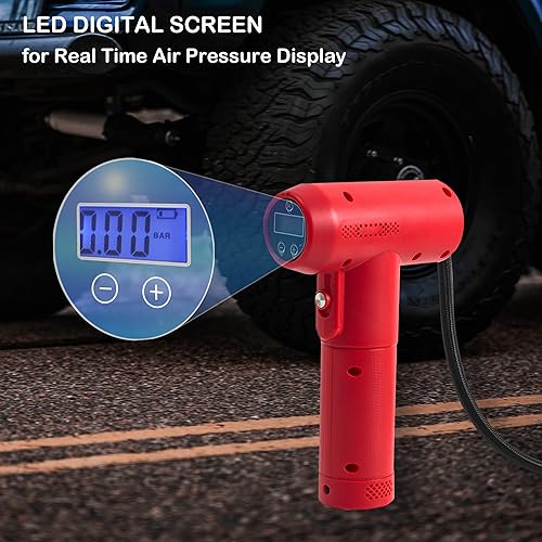 Miniatura 4 de Compresor de aire inalámbrico para inflador de neumáticos, bombas de aire portátiles de mano, bomba de aire inalámbrica para neumáticos de automóvil