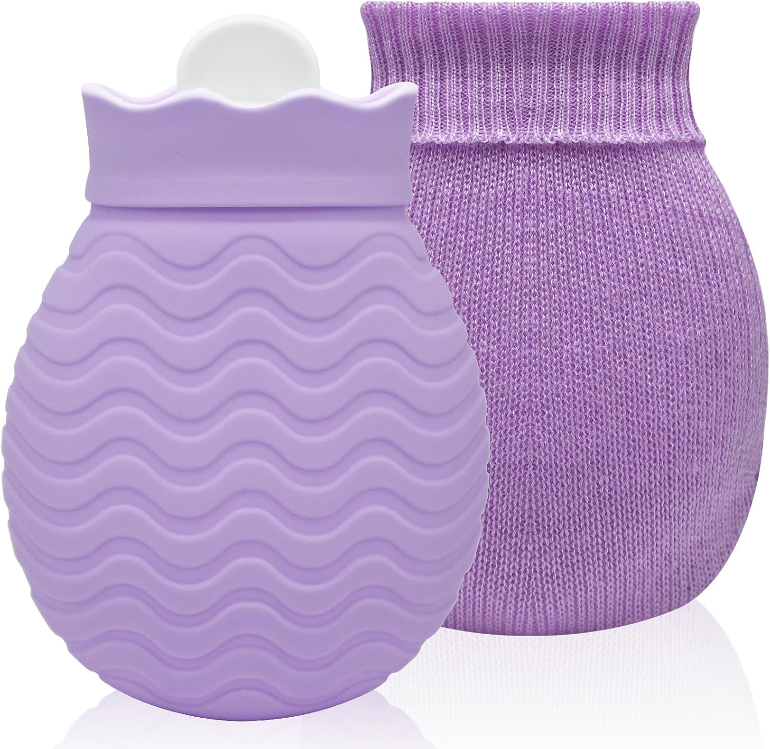 320 ml Small Hot Water Bottle with Cover, Hot Water Bag for Back, Neck