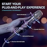 Vista 6 de CAROL AC-910 XLR Wired Vocal Microphone – Dynamic Cardioid Mic with Dual-Engine AHNC Noise Cancelling Tech for Singing, Karaoke, Stage & Studio