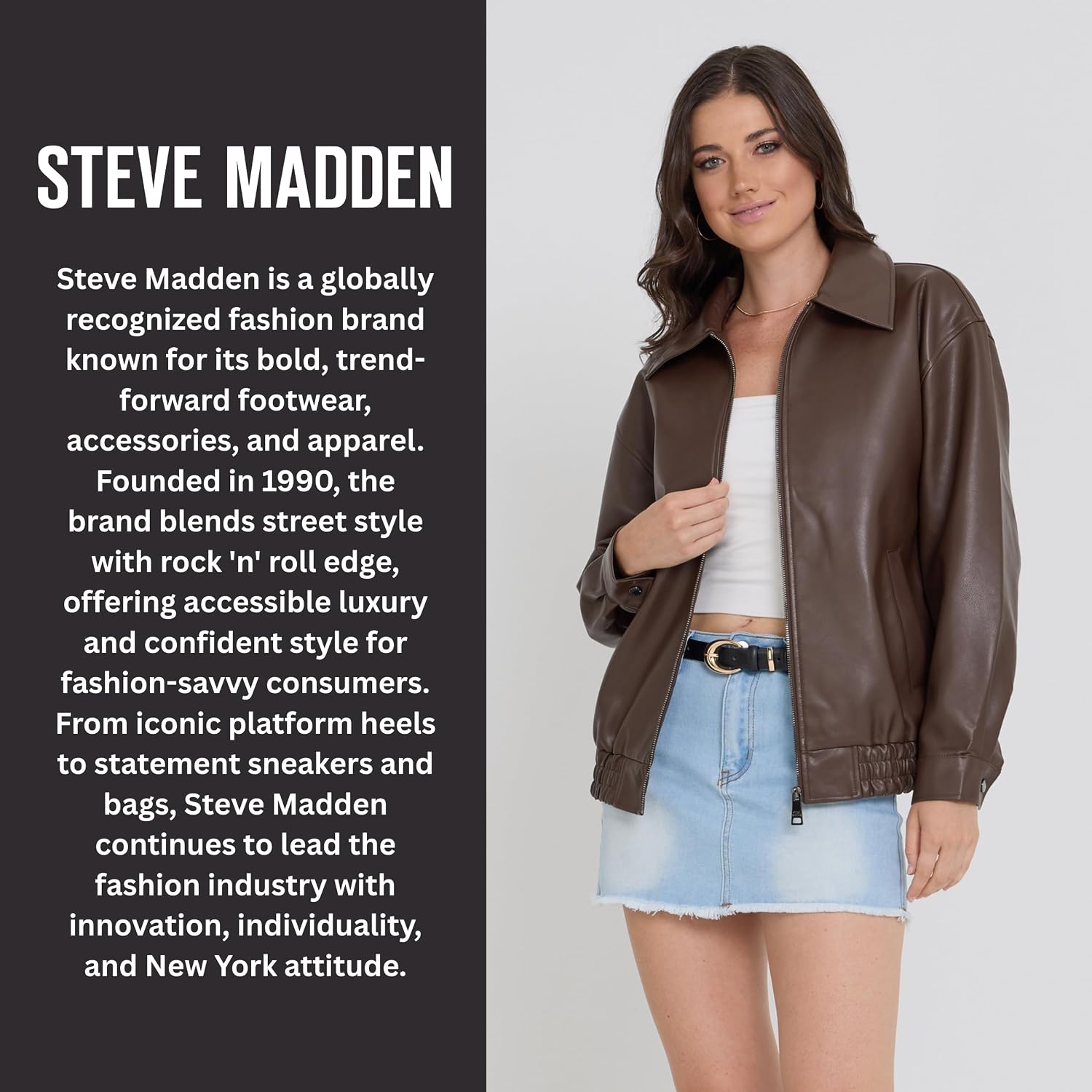 Steve Madden Leather Jacket Women – Faux Leather Oversized Bomber Jacket Women, Plus Size Motorcycle Jackets