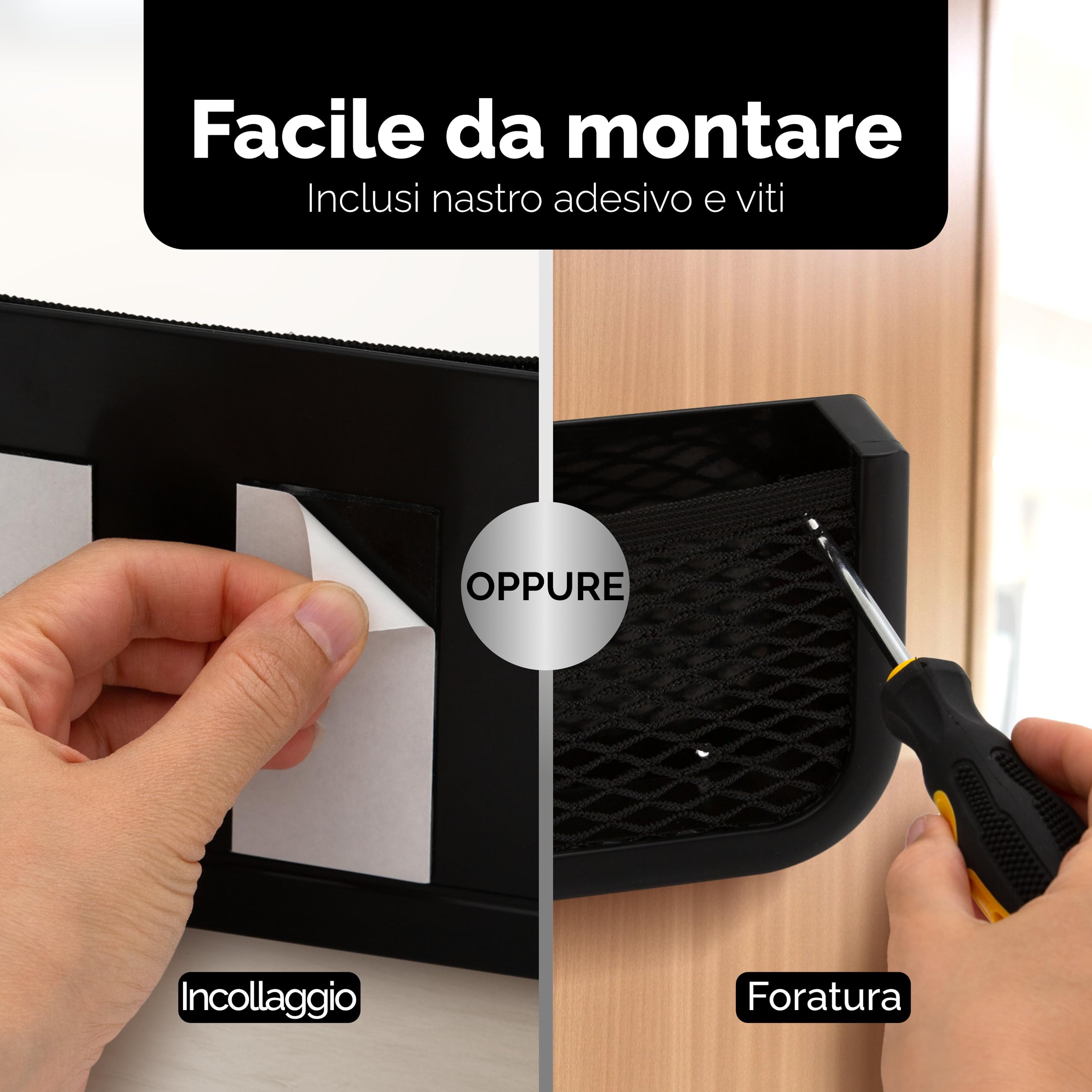 Vicera Rete Portaoggetti per Camper e Roulotte - Rete Portaoggetti in Plastica Robusta ed Elastica - Materiale di Montaggio Incluso