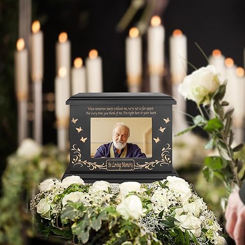 Miniatura 7 de Cremation Memorial Urns for Human Ashes Adult Male Female, Wooden Picture Frame Urns Box and Casket for Men Women Child, Burial Funeral for Ashes