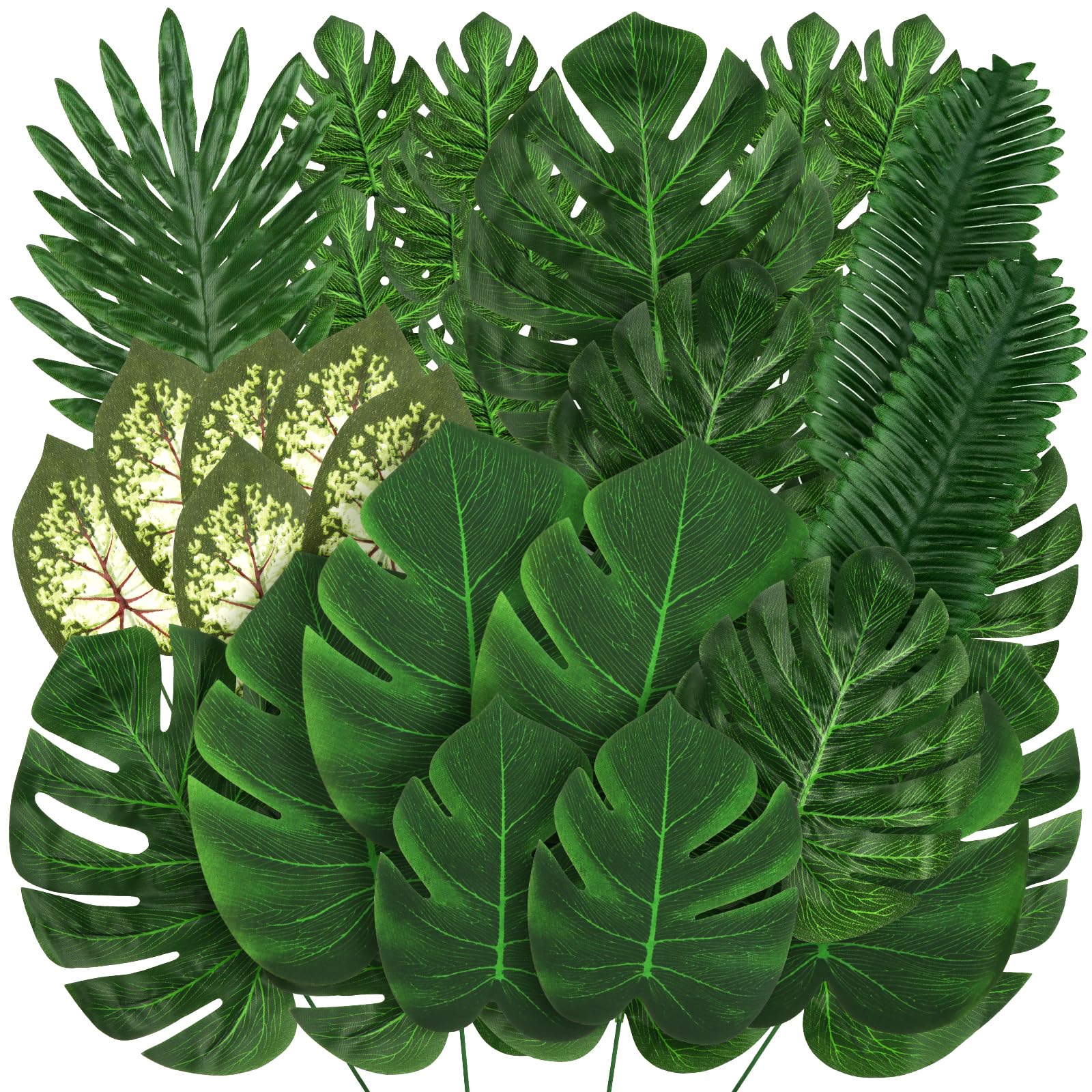 Sponsored Ad – Jungle Party Decorations, 78 Pieces Artificial Palm Leaves Green Tropical Leaves with Stems, Jungle Leaves Decorations for Hawaiian Luau Party Jungle Beach Table
