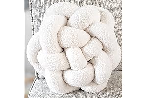 13" Knotted Luxury White Decorative Throw Pillow: Accent Sherpa Knot Pillow for...