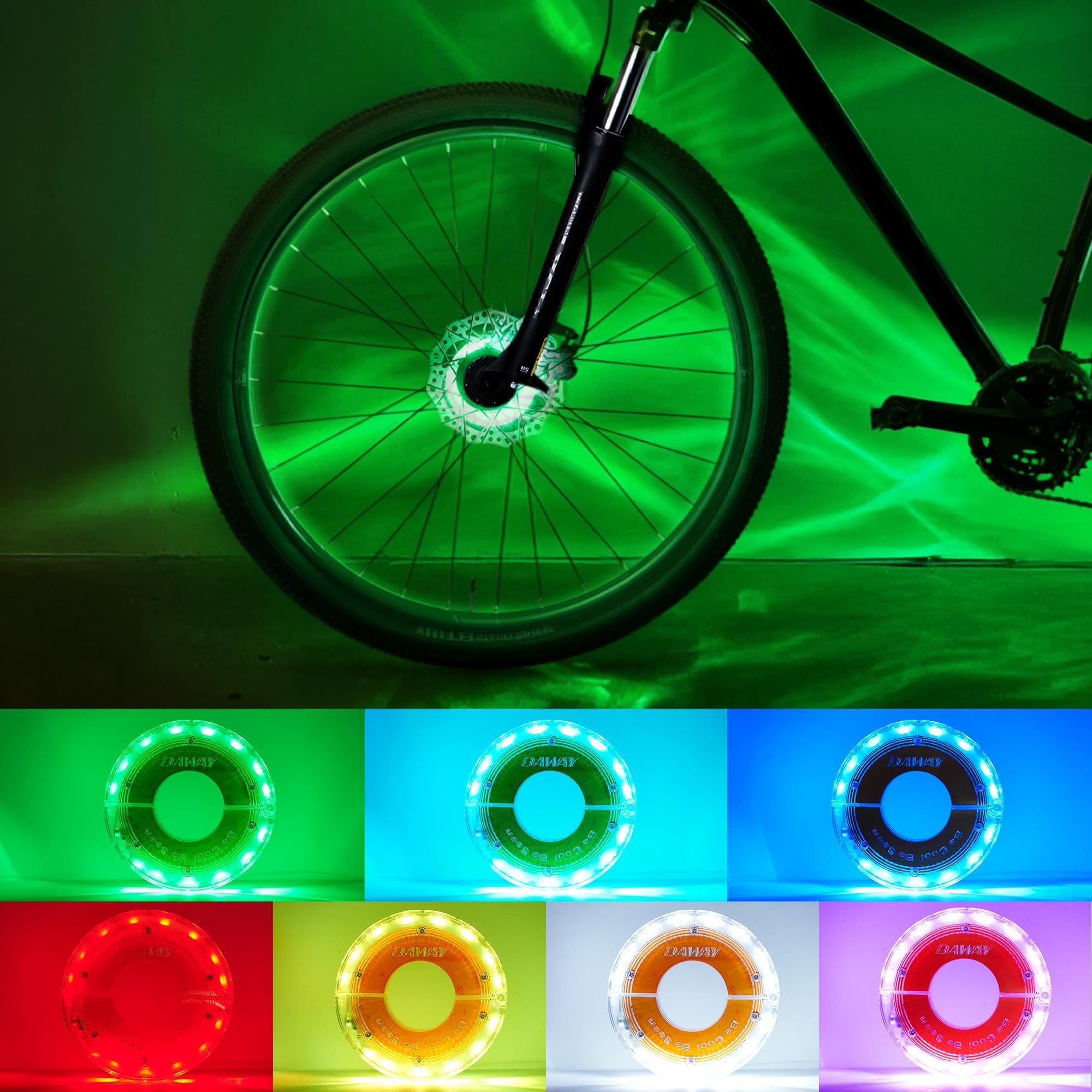 Luz para rueda de bicicleta recargable USB DAWAY A16 Plus ideal para paseos nocturnos 8