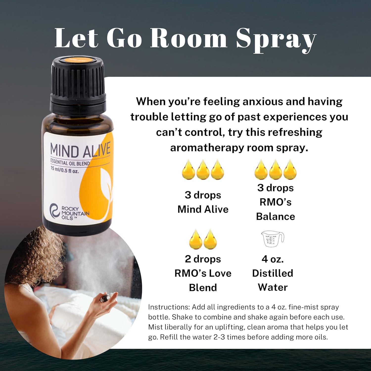 Rocky Mountain Oils - Mind Alive Essential Oil Blend - 15 ml - Natural Essential Oil Blend