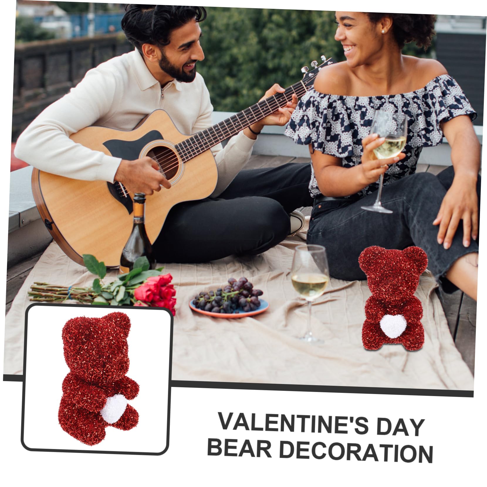 3 Stück Valentinstag Bär Frosch Plüschbär Picknick Dekorationen Reborn Puppen Hase Tier Plüsch Kuscheltier Großer Bär Hund Kleines Stofftier Bär Kostüm Kunststoff Rot