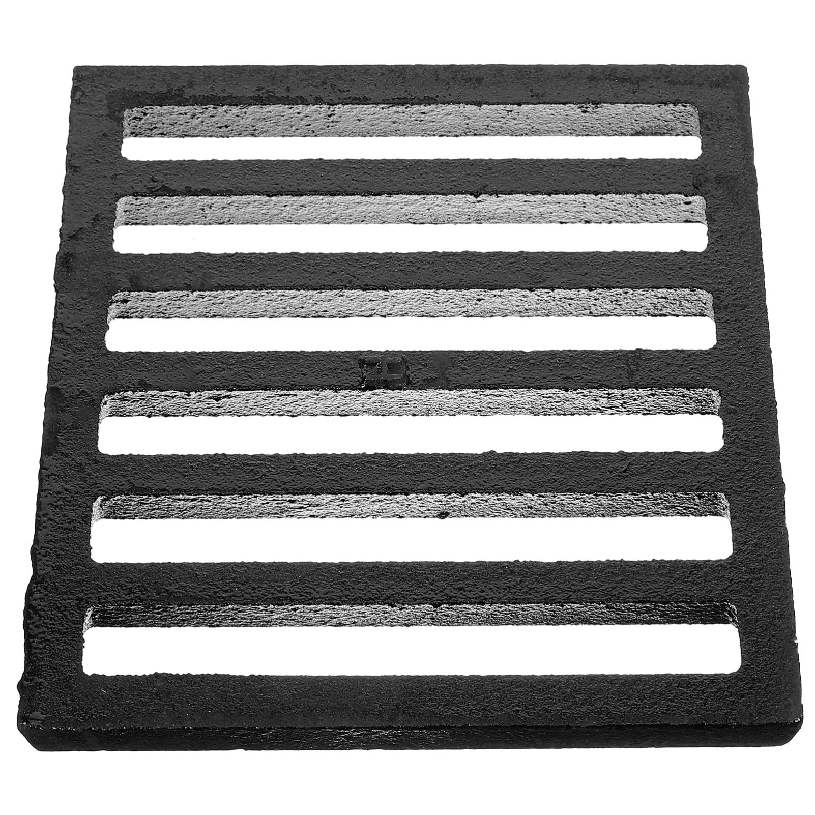 Quadratischer Eisen Bodenablaufdeckel in Schwarz gegen Gerüche