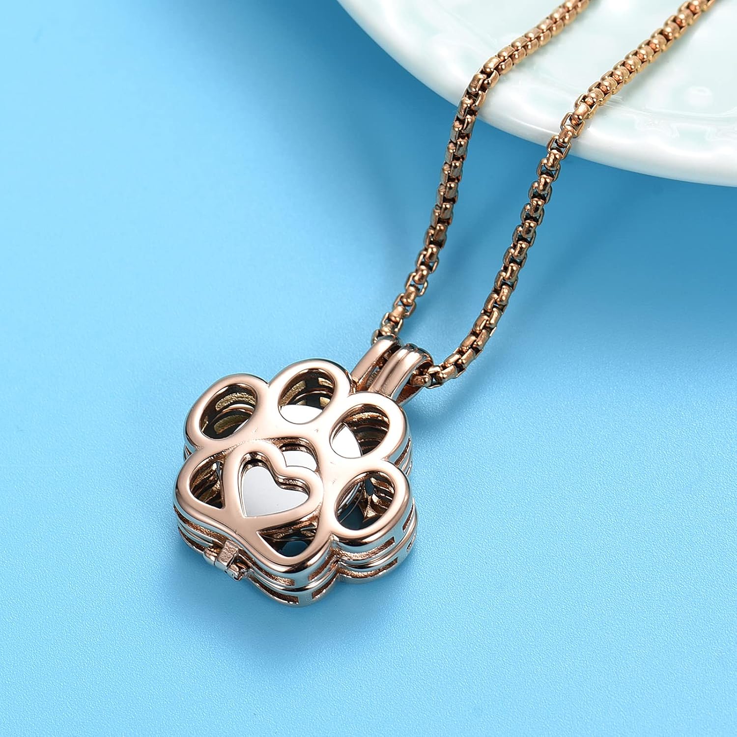 Pet Cremation Jewelry For Ashes For Dog/Cat Paw Stainless Steel Memorial Locket Urn Necklace Inside Mini Case Keepsake Cremation Jewelry Women Men - Image 4