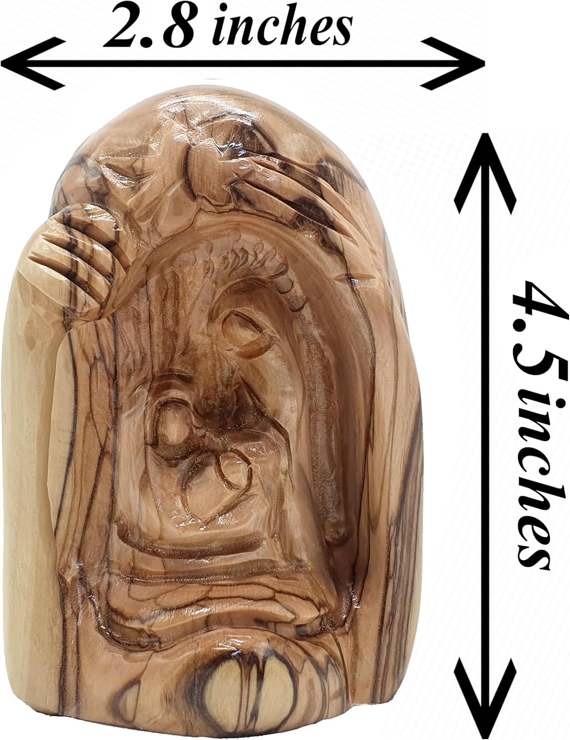Zuluf Modern Olive Wood Nativity Scene - Handcrafted in Bethlehem, Holy Land | Easter Egg Nativity Set 4.5" HOF052