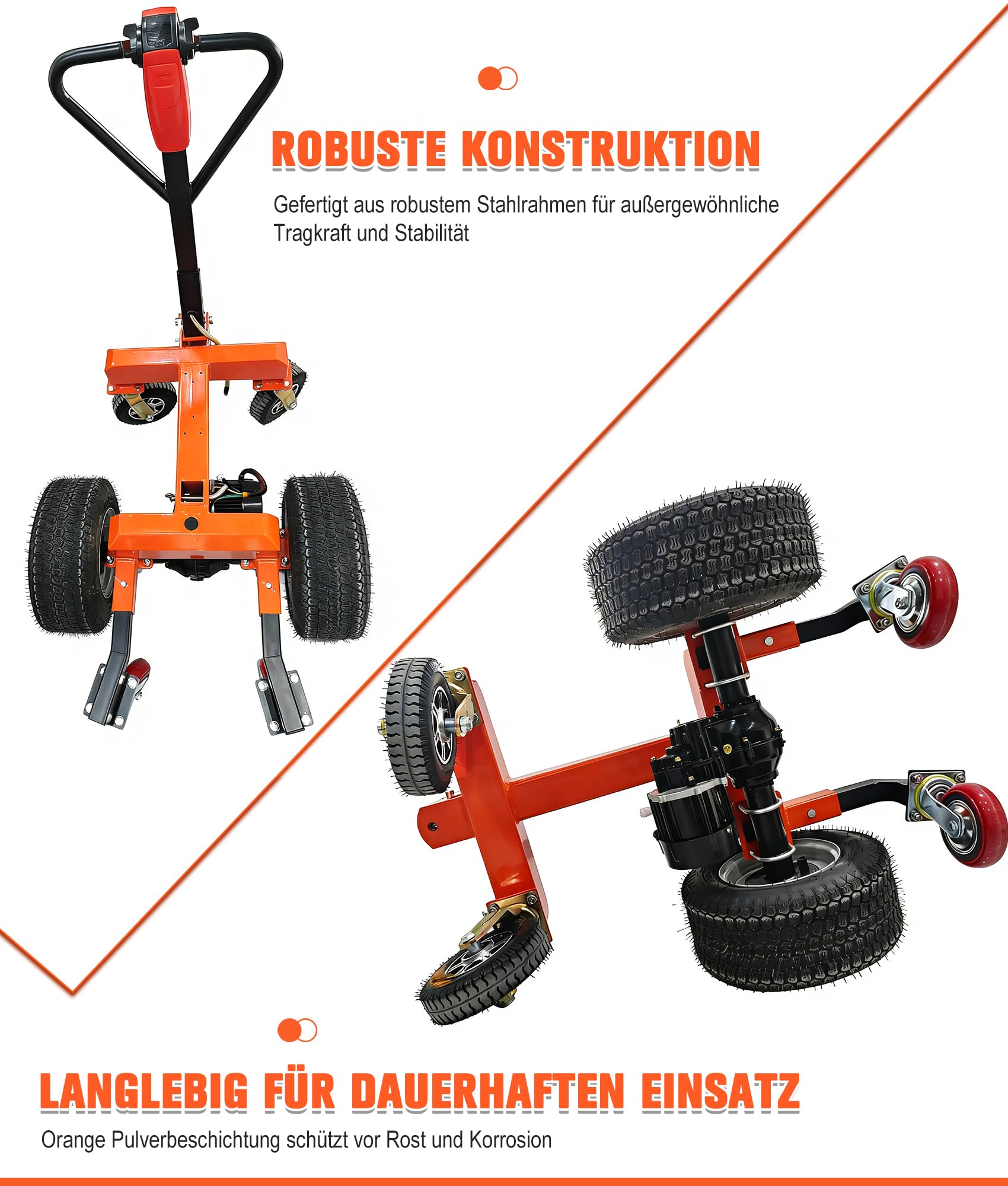 800W Elektrischer Bollerwagen, Elektrischer Anhänger Dolly Max Traglast 3450Kg, 510Kg Zungengewicht, 48V Anhänger Dolly mit einer Kupplungskugel von 5.08&5.87CM für Wohnmobile, Spielzeugträger, Autoan