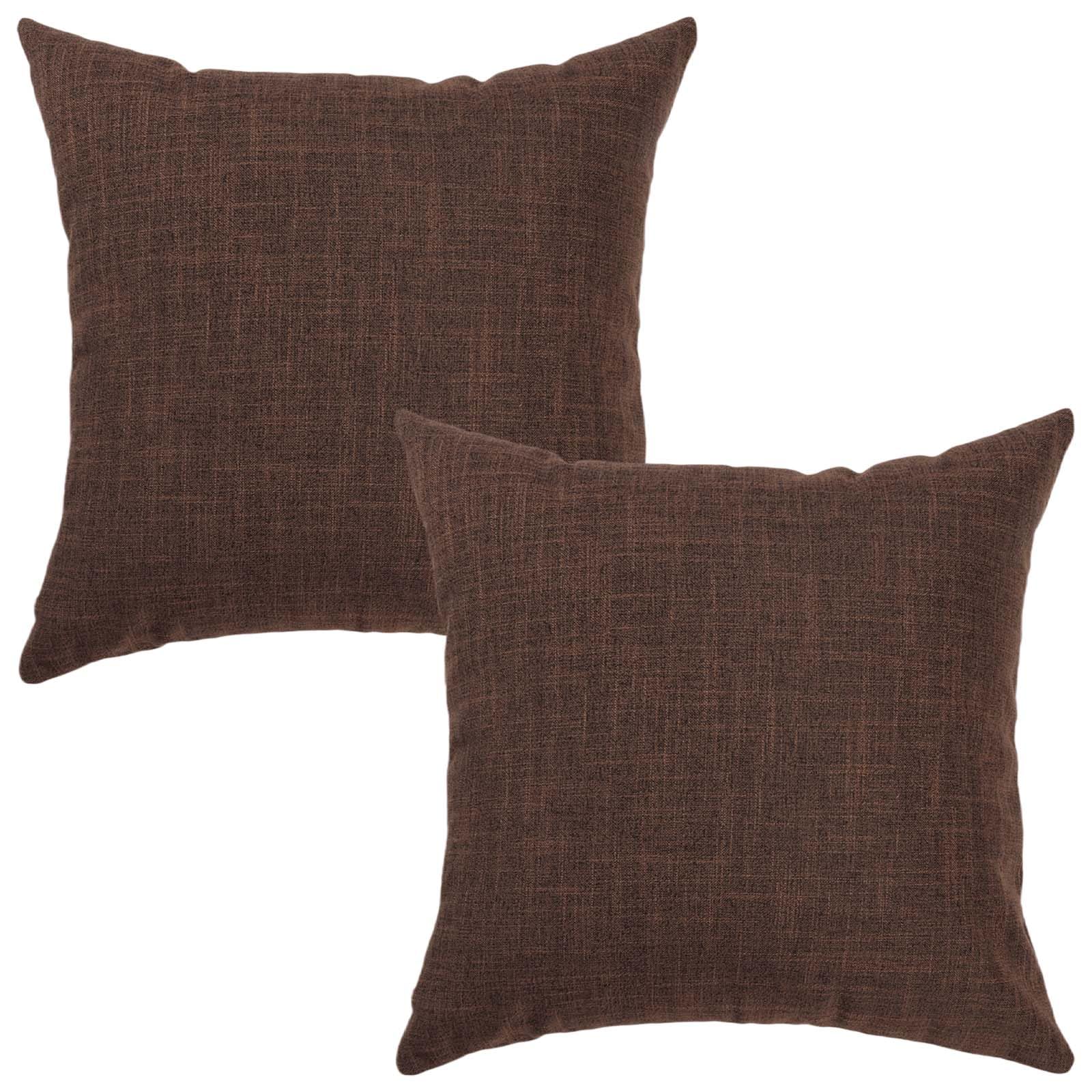 Betadistor Cotton Cushion Covers 18x18 Inches: Set of 2 Square Throw Pillow Case Plain Cotton Soft Pillowcases Invisible Zipper 530-0681 - Image 4