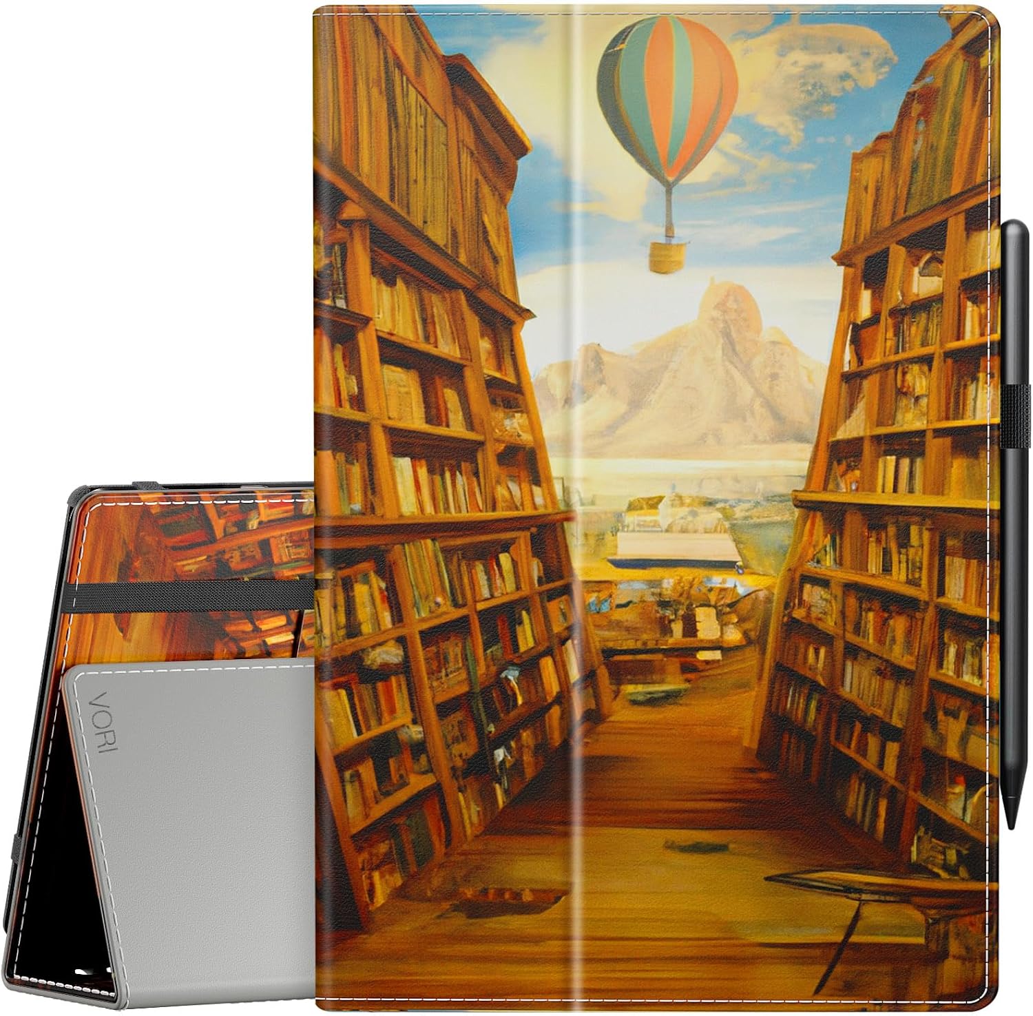 Custodia Tablet VORI Fire HD 10 - Rose Swirl, Supporto Pieghevole, Cinghia Mano