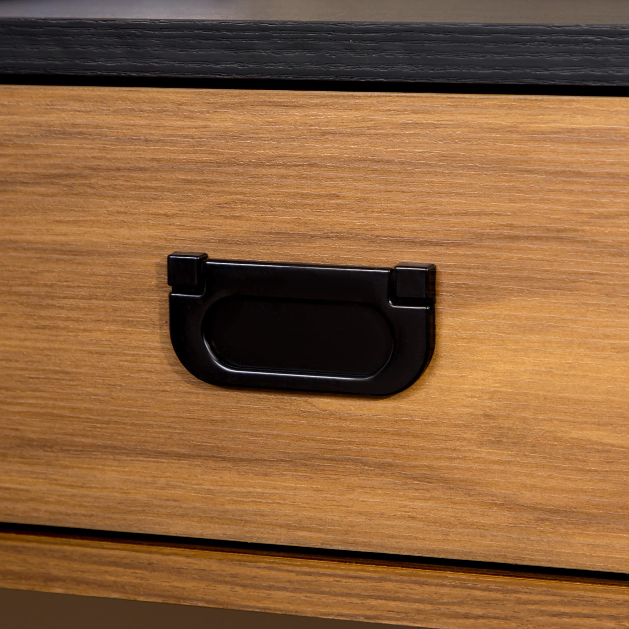 HOMCOM Scrivania per Camera e Ufficio con Ripiano 110x50x76cm Noce e Nero | Cassetto, in Legno, Stile Industriale