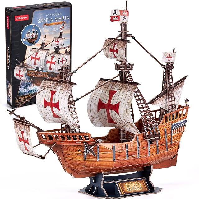 CubicFun Puzzle 3D Santa María Barco Maquetas, 204 Piezas