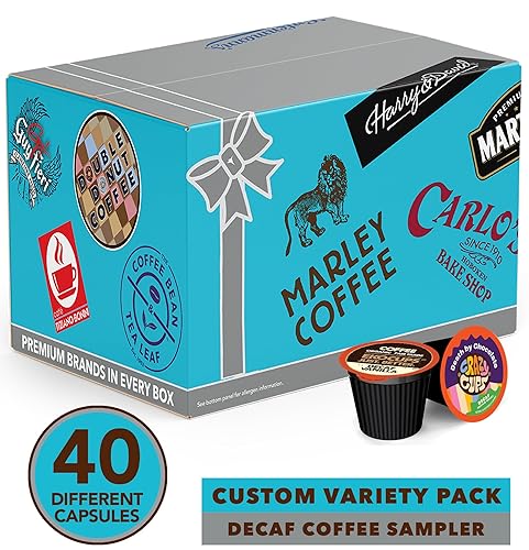 Miniatura 9 de Paquete variado de cápsulas de café saborizado descafeinado, compatibles con cafeteras K-Cup de Keurig, 40 unidades, muestras surtidas de café