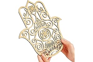 11.5" Hamsa Hand Wall Decor: Sacred Geometry for Spiritual Zen