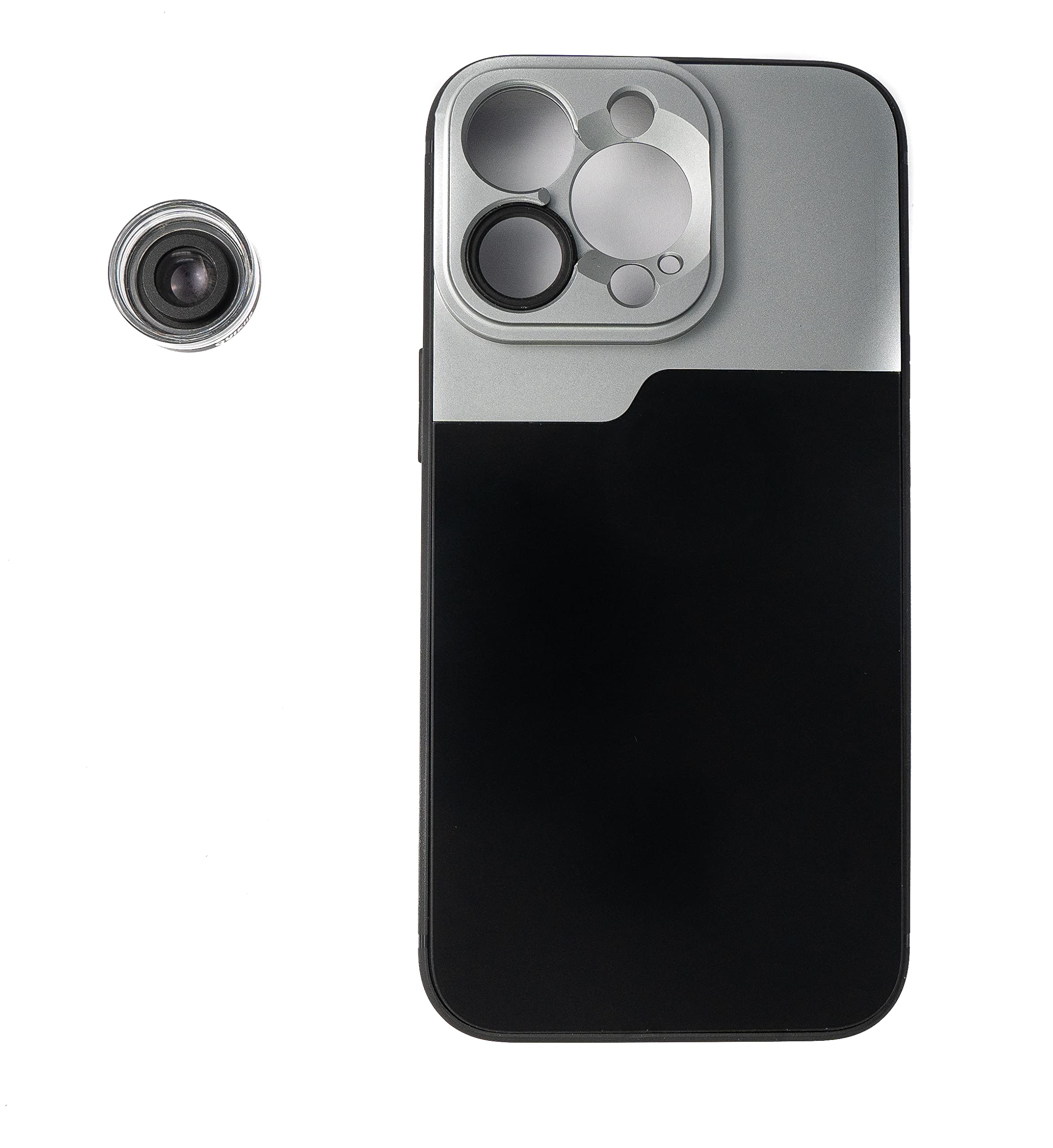 SYSTEM-S Lente Macro 2.8X HD Filtro con Funda en Negro para iPhone 13 Pro