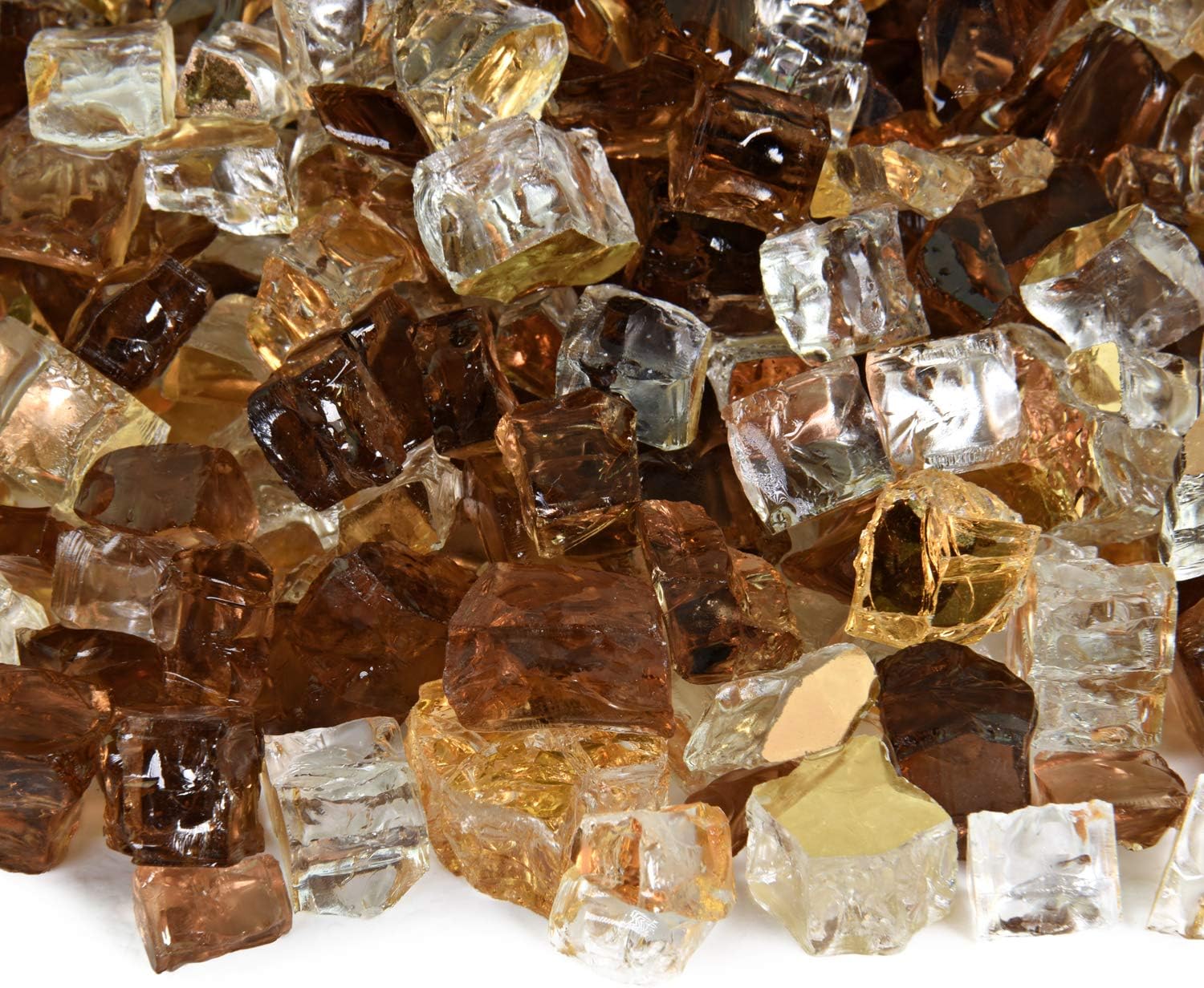 Dakota - Fire Glass Blend for Indoor and Outdoor Fire Pits or Fireplaces | 10 Pounds | 1/2 Inch