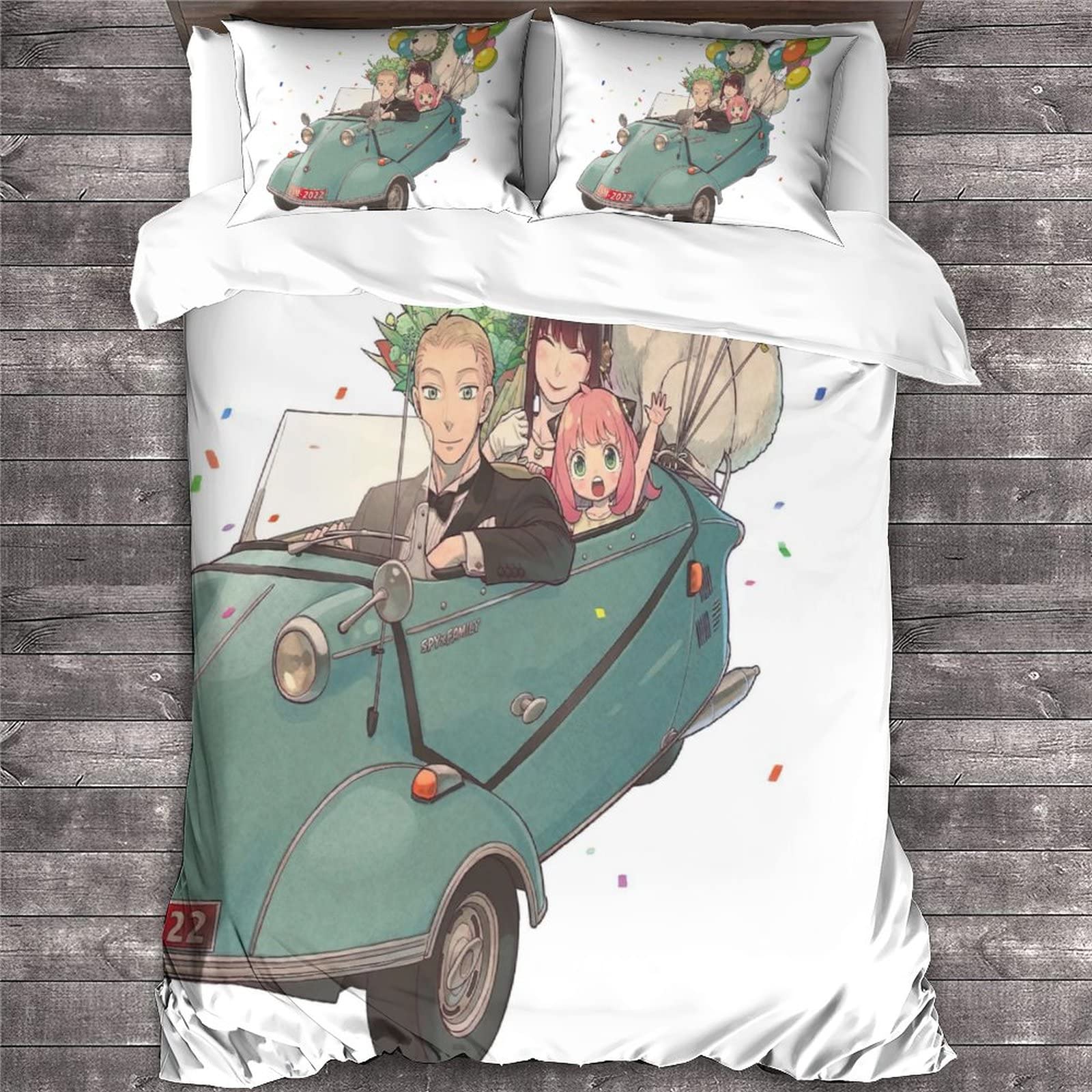 STARSAY Spy X Family Parure De Lit Pour Enfant En Microfibre Avec Housse De Couette 135 X 200 Cm, Avec Fermeture éclair, Motif Anya Forger