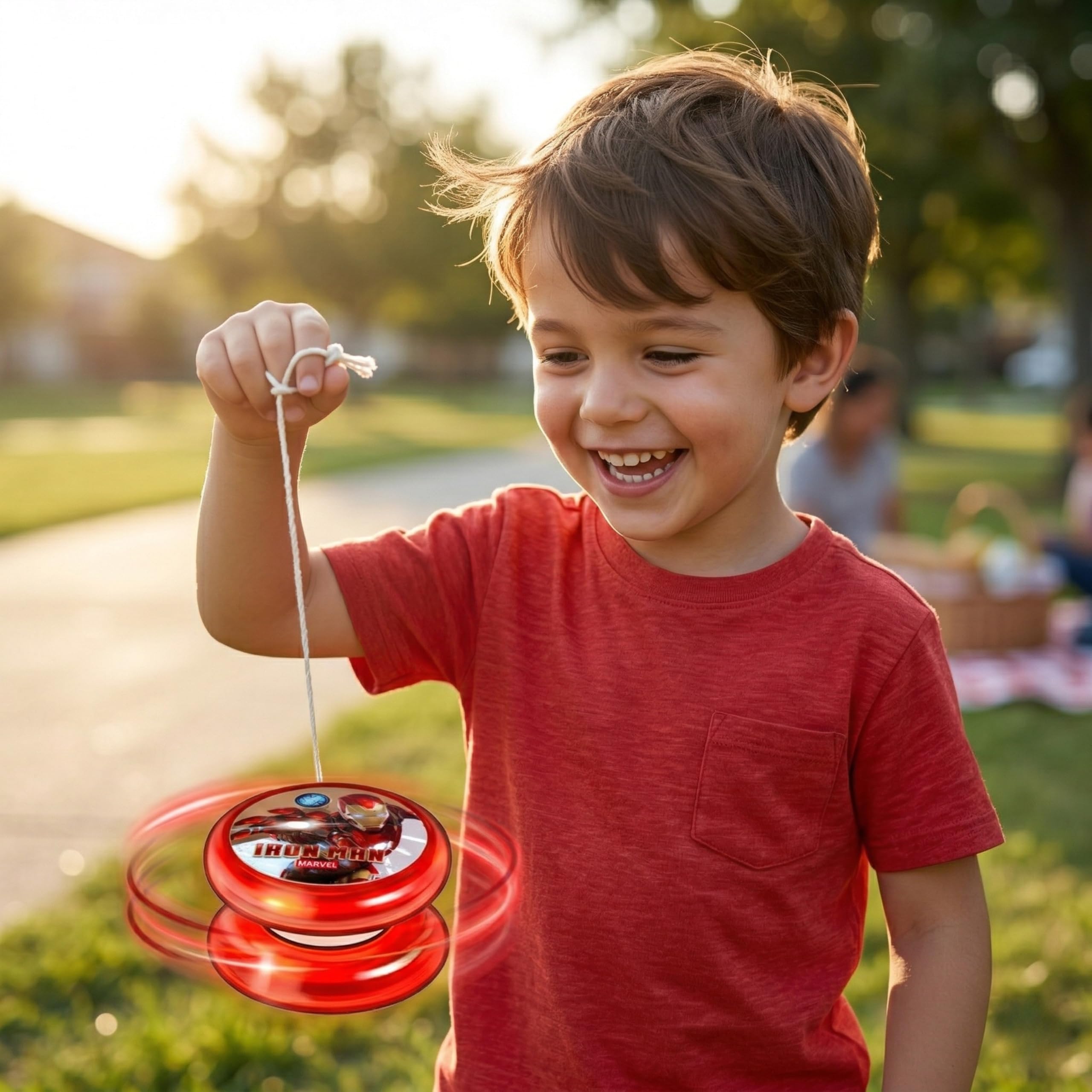 2Pcs Avengers Ironman Kids Light Up Yoyo Toy 5.5cm, Beginner Responsive Yo-Yo with LED Lights, Strong String Trick YoYo - Image 6