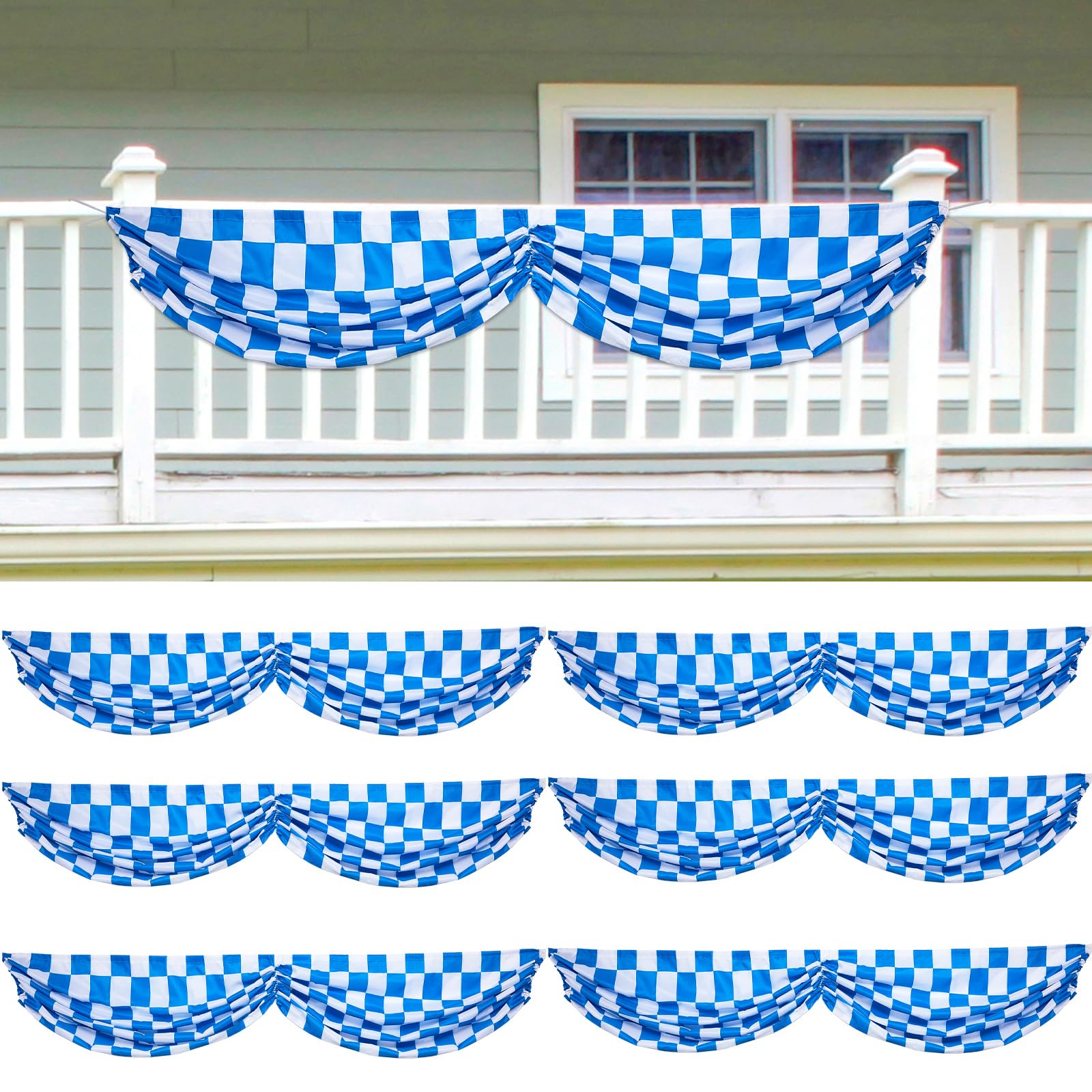 Blue And White Striped Fabric Bunting - 10 Metres - Bunting Warehouse