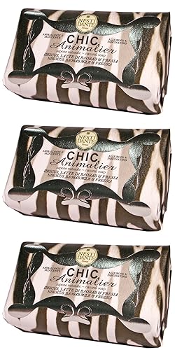 Saponeria Nesti Firenze Jabón perfumado natural de tigre blanco, línea "Chic Animalier", paquetes de 8.8 onzas (8.82 oz) (paquete de 3) importación