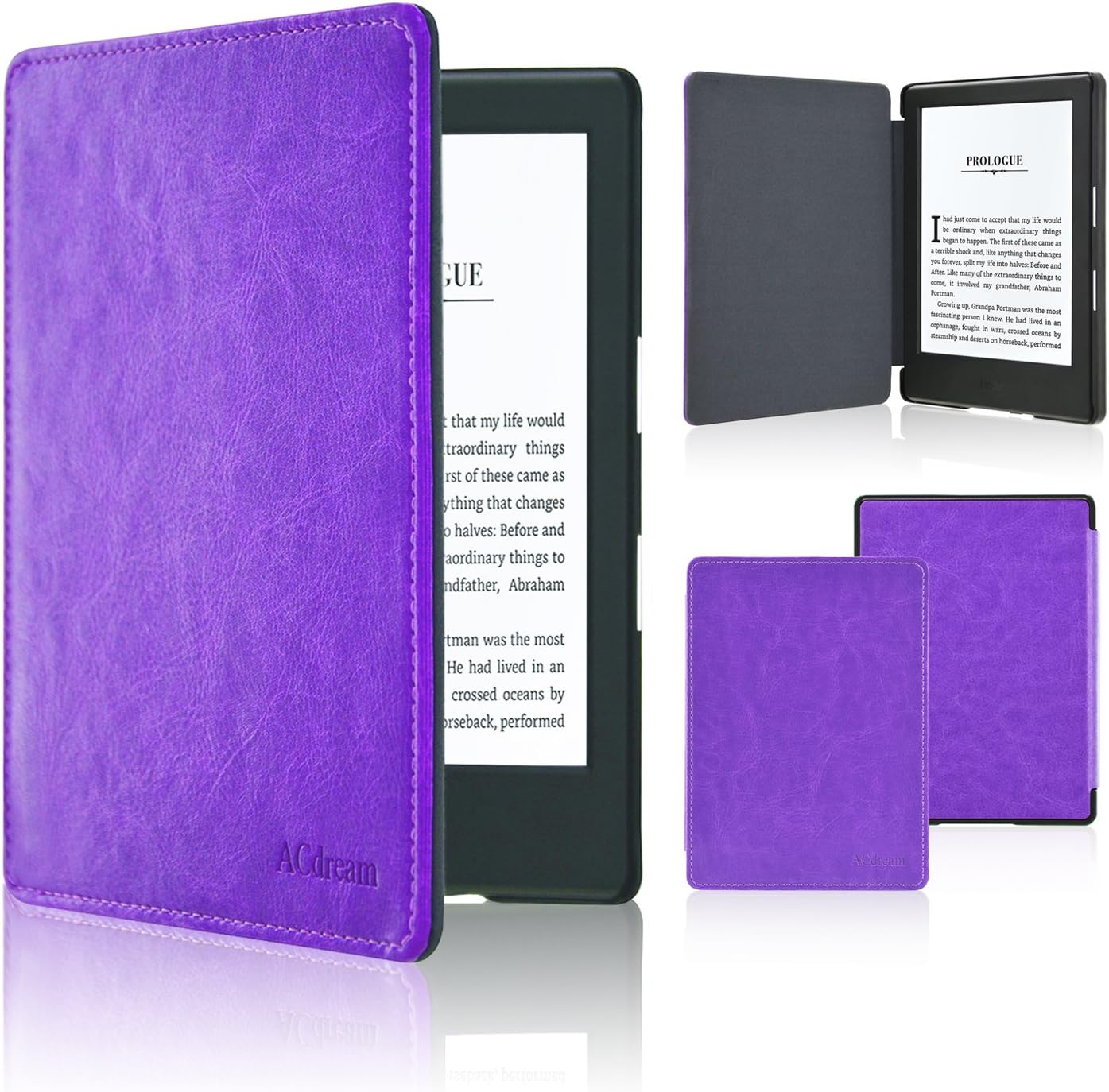 ACdream All-New Kindle 8th Generation 2016 Case, Ultra Slim Premium PU Leather Smart Cover Case for 2016 All-New Kindle 6'' E-Reader with Auto Wake Sleep Feature, Dark Purple