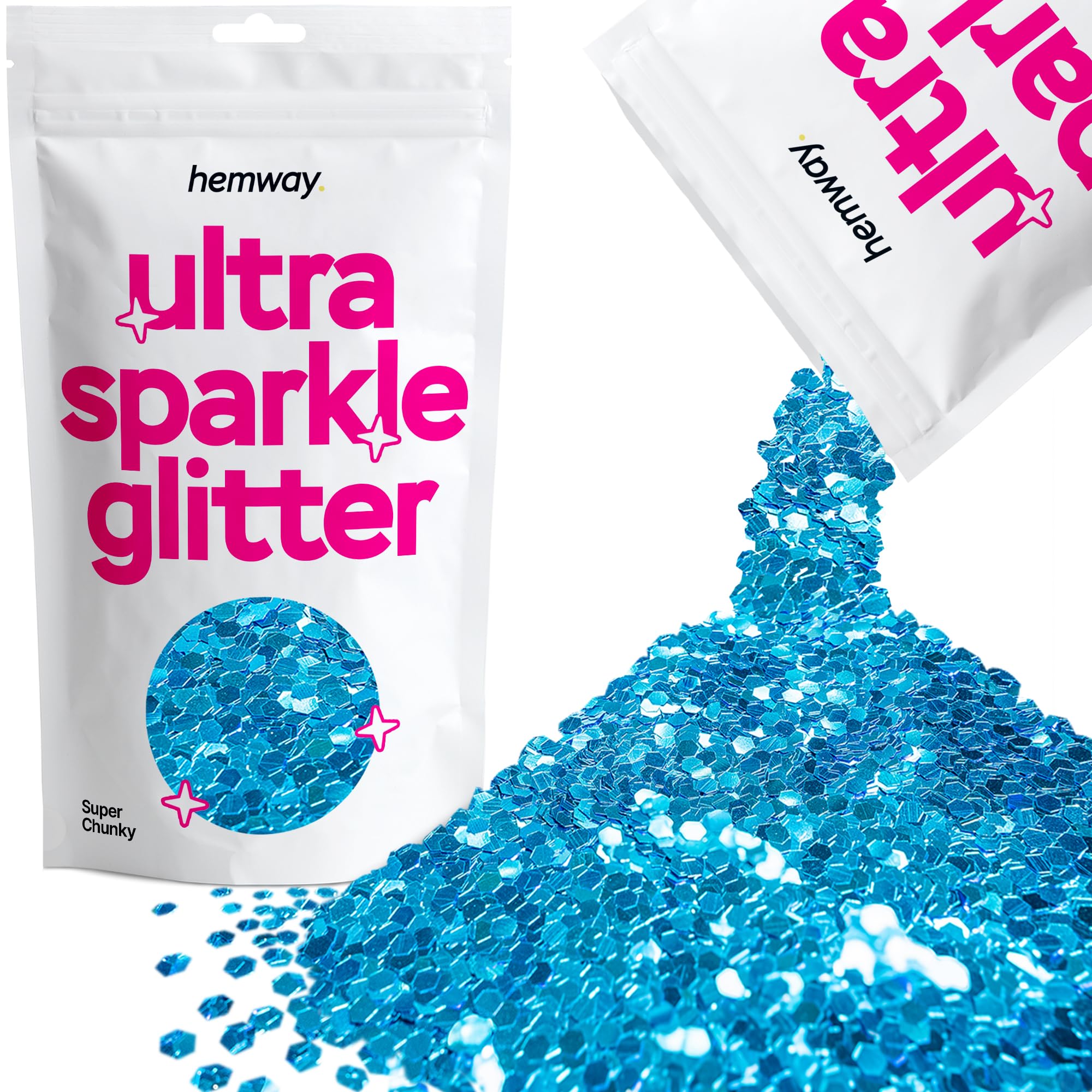 Hemway Ultra Sparkle Glitter Baby Pink Iridescent 100g Fine | Glitter for Arts & Craft, Makeup, Nail Art, Crafting, Card Making, Sparkle Decoration — view 171