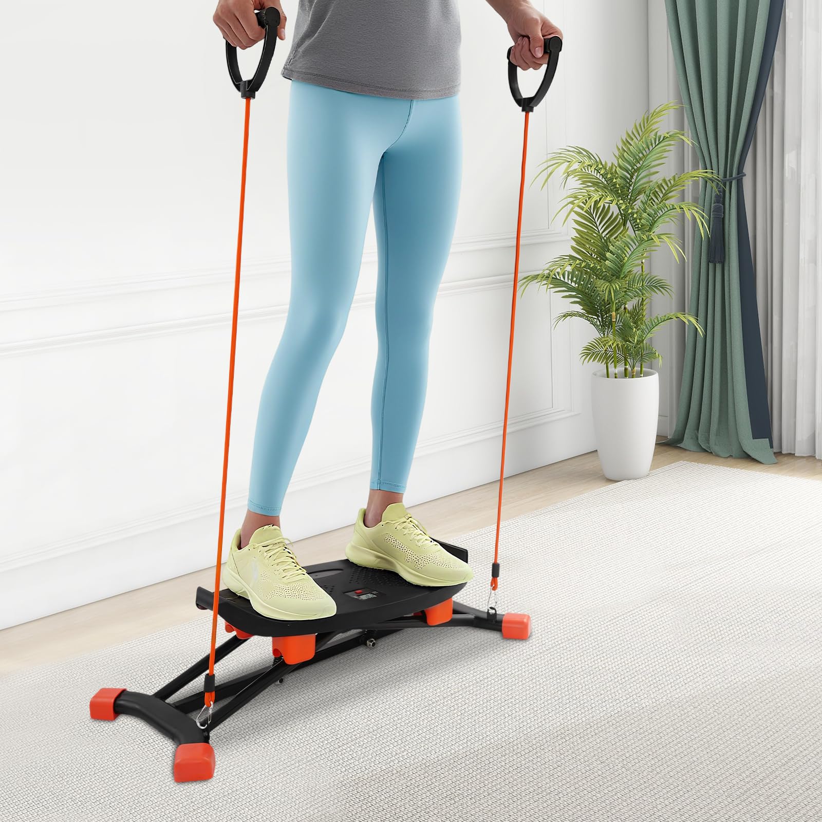Slide Stepper per allenamento a casa, allenamento completo del corpo, base antiscivolo, 120 kg | Struttura in acciaio ABS con base antiscivolo e display intelligente