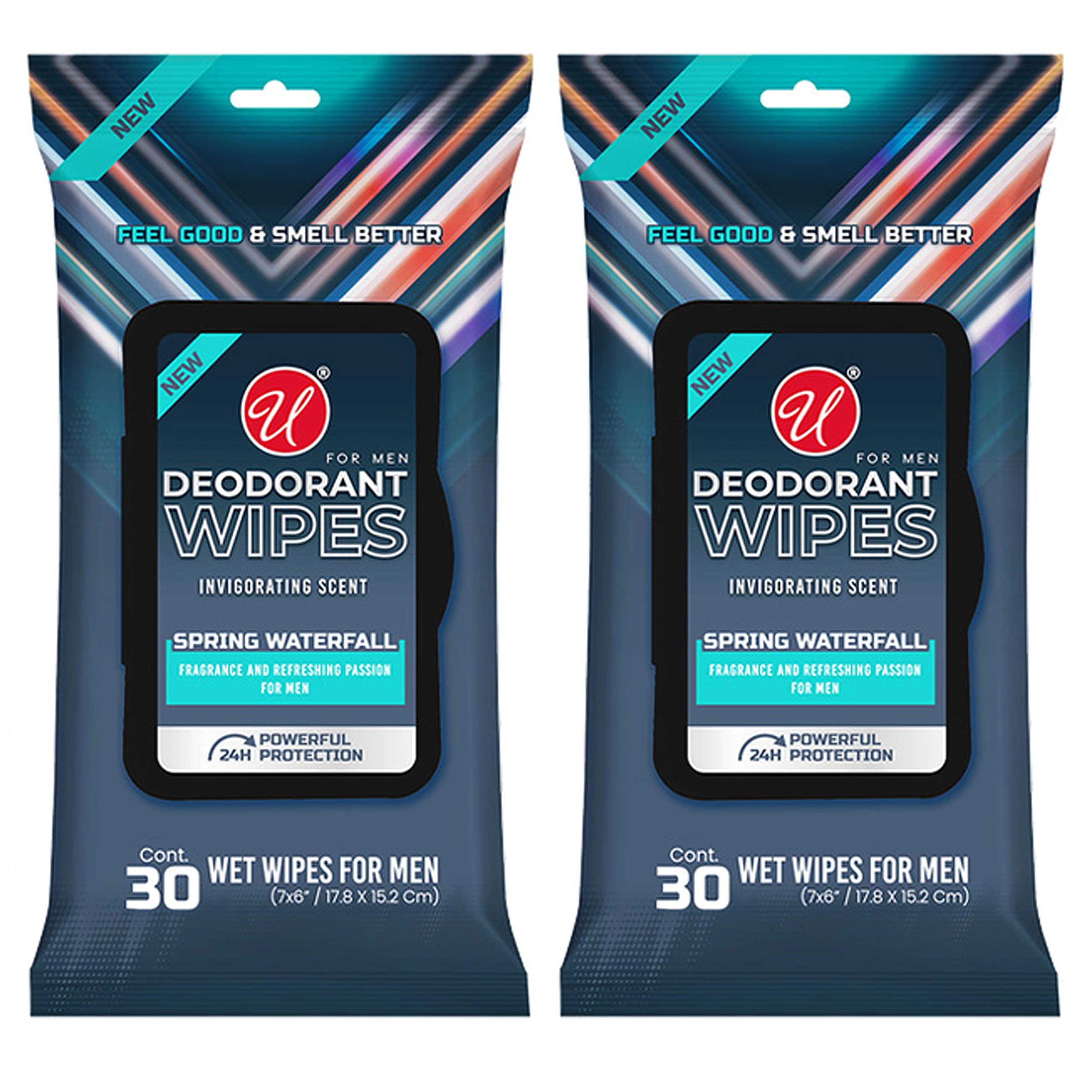 Generic Men's Deodorant Wipes - 60 Count, Moist Hand Cleaning, Spring Scent, 2 Packs