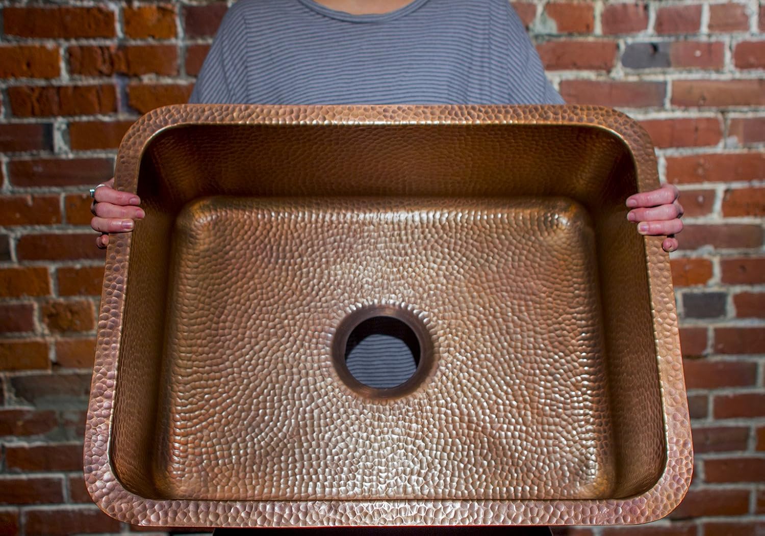 Sinkology Orwell Copper 23" Single Bowl Undermount Kitchen Sink Kit with Bottom Grid and Drains