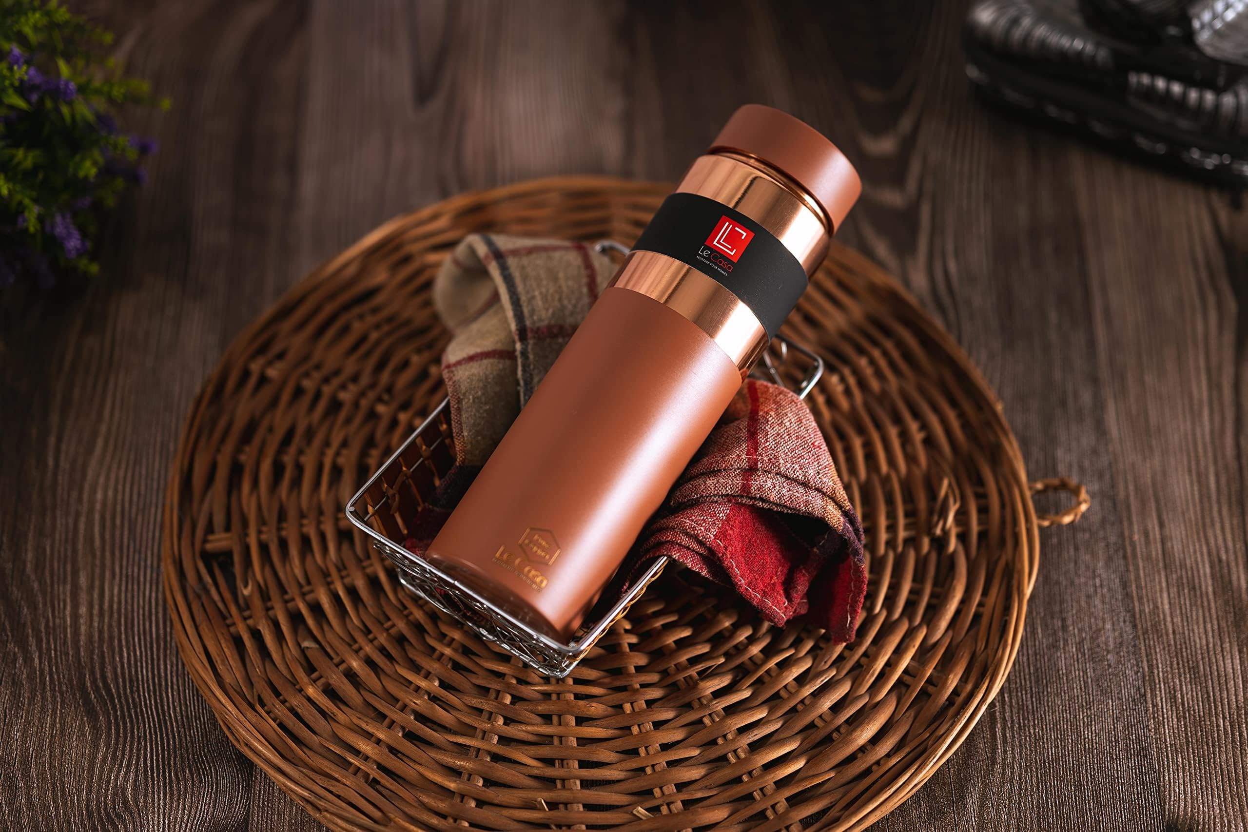 Greek Copper Water Bottle - 1000ML | Pure Copper -2
