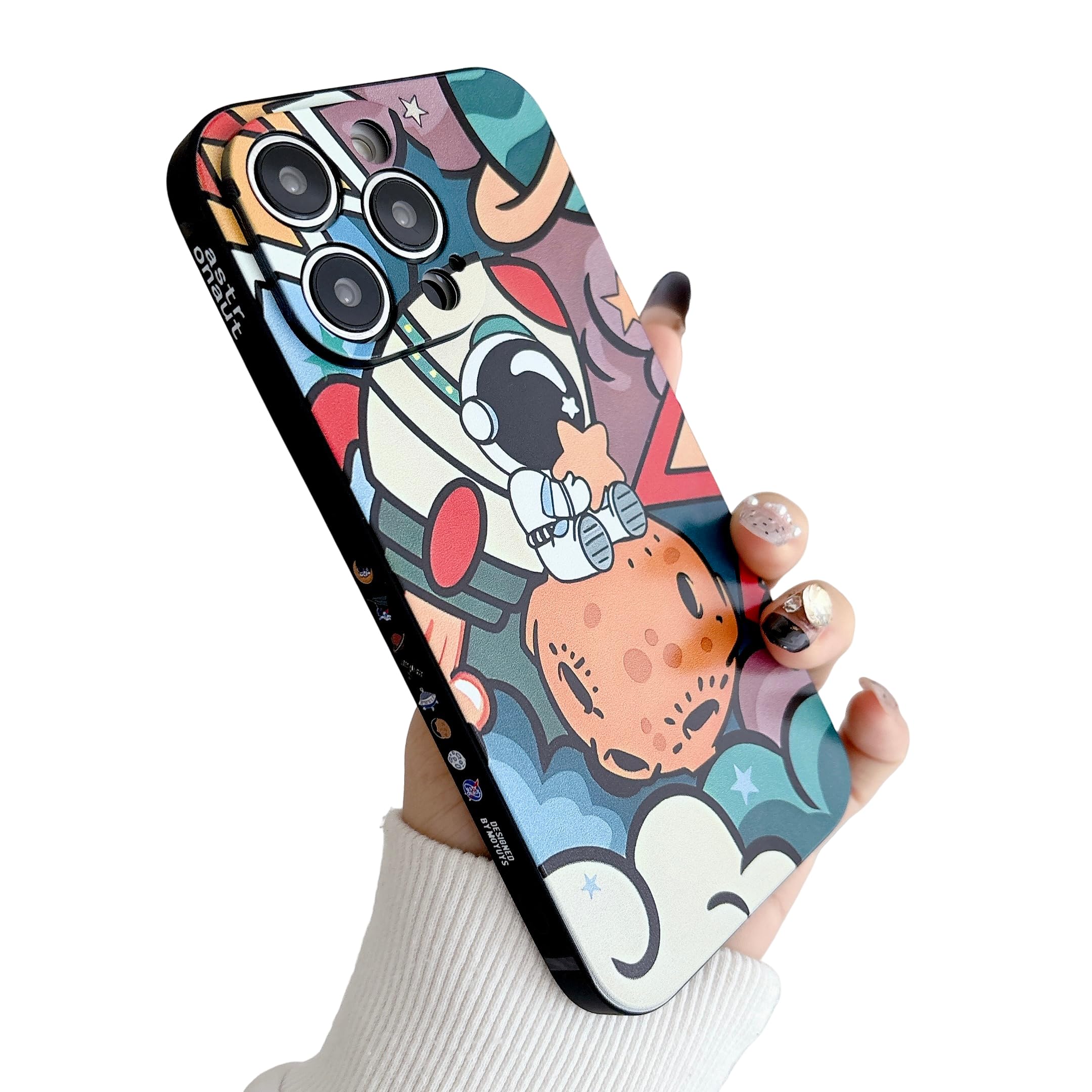 Yonds Queen Funda compatible con iPhone 11 Pro, diseño de dibujos animados astronauta planeta pintura espacial elegante suave a prueba de golpes antideslizante protector de moda (iPhone 11 Pro)