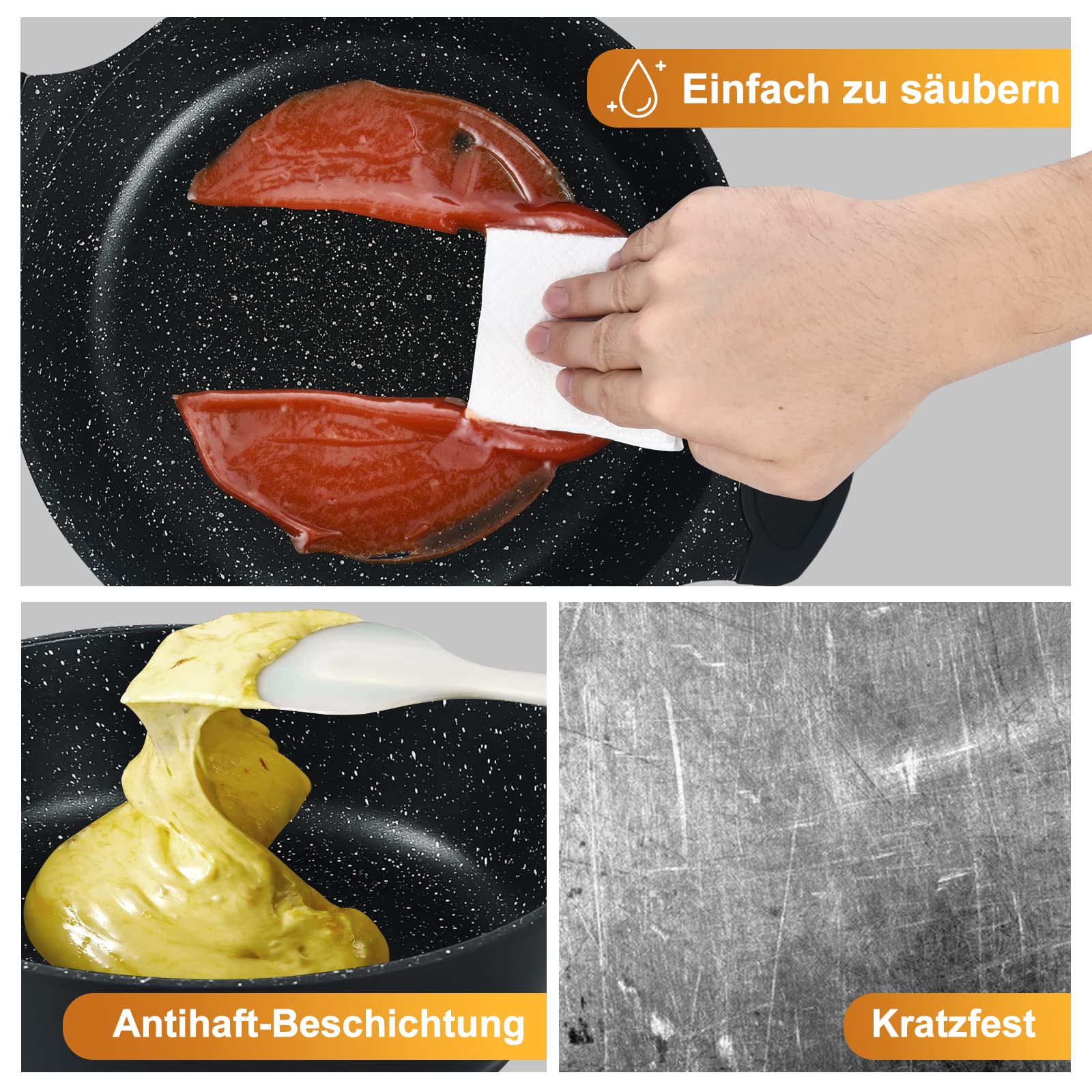 Scheffler Tajine Topf - Marokkanische Tagine 28cm Antihaftbeschichtung aus Aluminium mit kegelförmigem (28CM-Black) | Marokkanische Tagine, Kegelförmigem, Schwarz