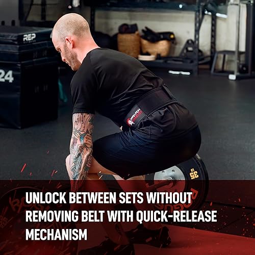 Miniatura 6 de Dark Iron Fitness Self-Locking Weight Lifting Belt for Powerlifting, Squats, Premium Gym Core & Back Support, Weightlifting Training Equipment