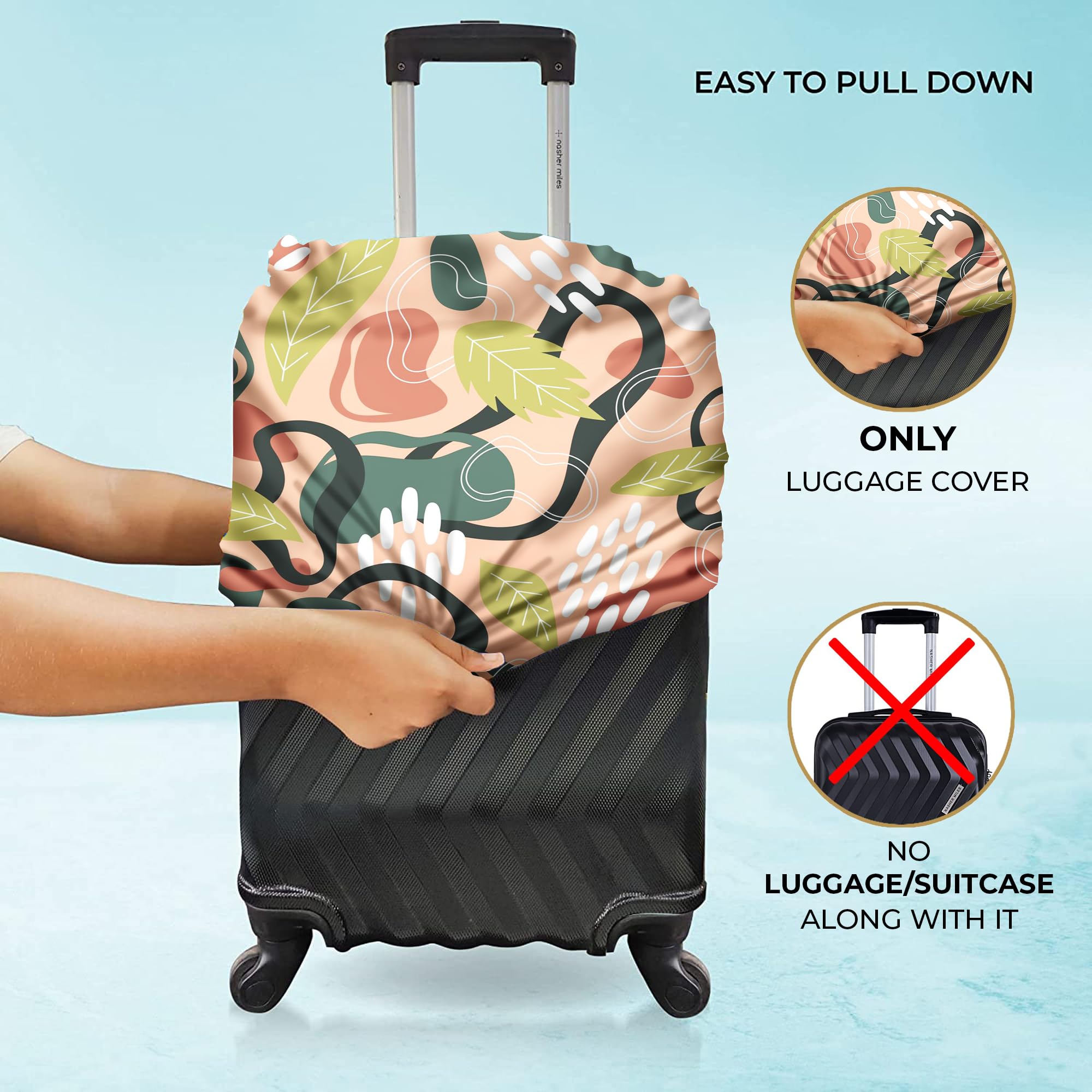 Nasher Miles Polyester 75 (28 Inch) Large Protective Luggage Cover - Jungle Design