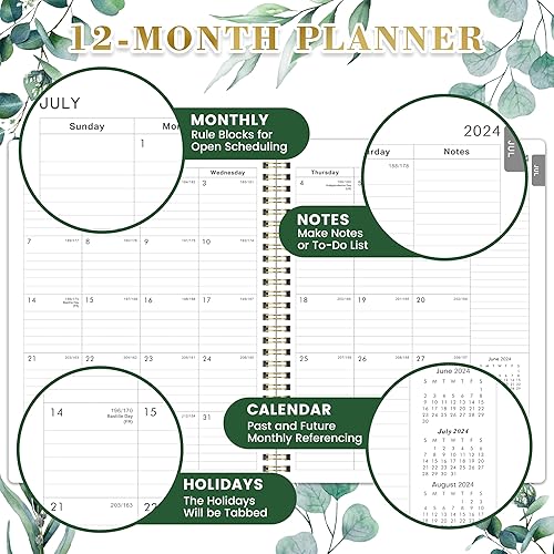 Miniatura 3 de Agenda 2024-2025  Julio 2024  Junio 2025, 2024 Calendario de 12 meses, 8 x 10 pulgadas, agenda académica 2024 con pestañas marcadas + papel grueso +