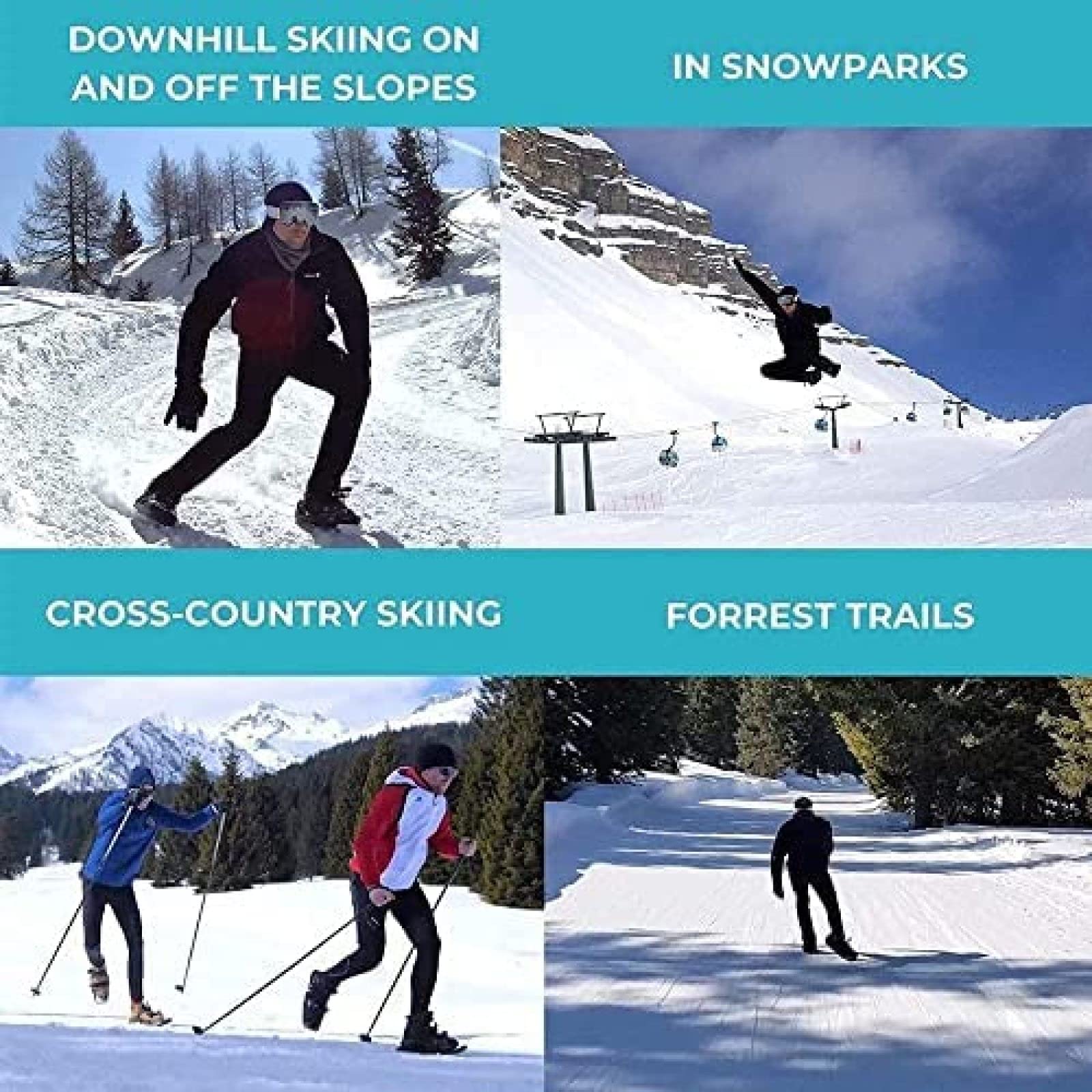 Mini łyżwy narciarskie regulowane - antypoślizgowe narty dla dorosłych na śnieg Skiboard Snowblades - uniwersalne narciarstwo sanki snowboard buty narciarskie, niebieskie, dziecięce