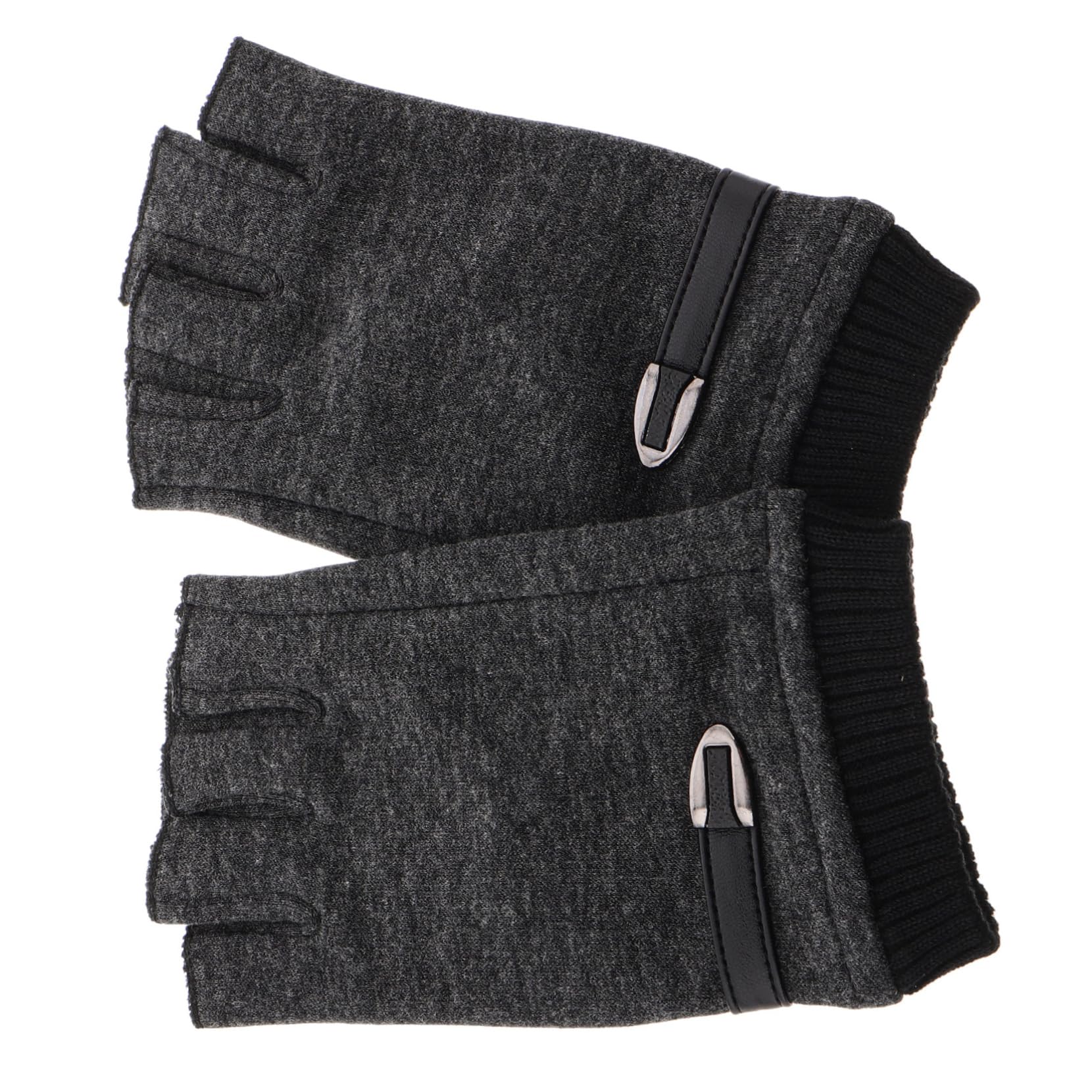 Toddmomy 1pair Warm Half Finger Gloves for Autumn Thermal Fingerless Mittens for Outdoor Activities - Sports Gloves for Driving Cycling and Studying Grey