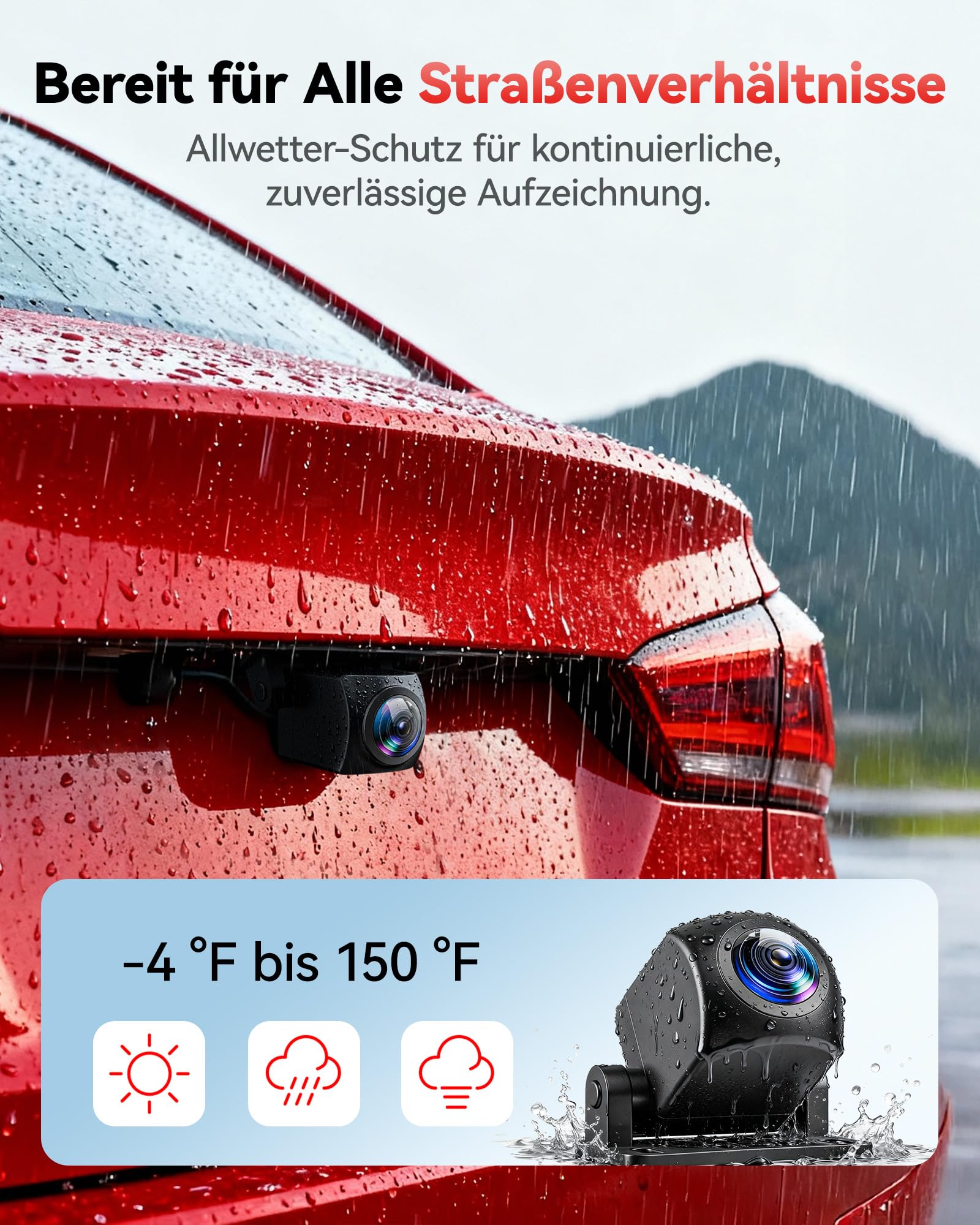 REDTIGER F7N 4K Dashcam mit WiFi GPS Vorne 4K/2.5K und Hinten 1080P Dash Kamera, Inklusive 64G Karte, 3.18" Kamera Auto, 170° Weitwinkel Dashcam Auto, Parking Monitor, Unterstützt Maximal 256GB(F7N)