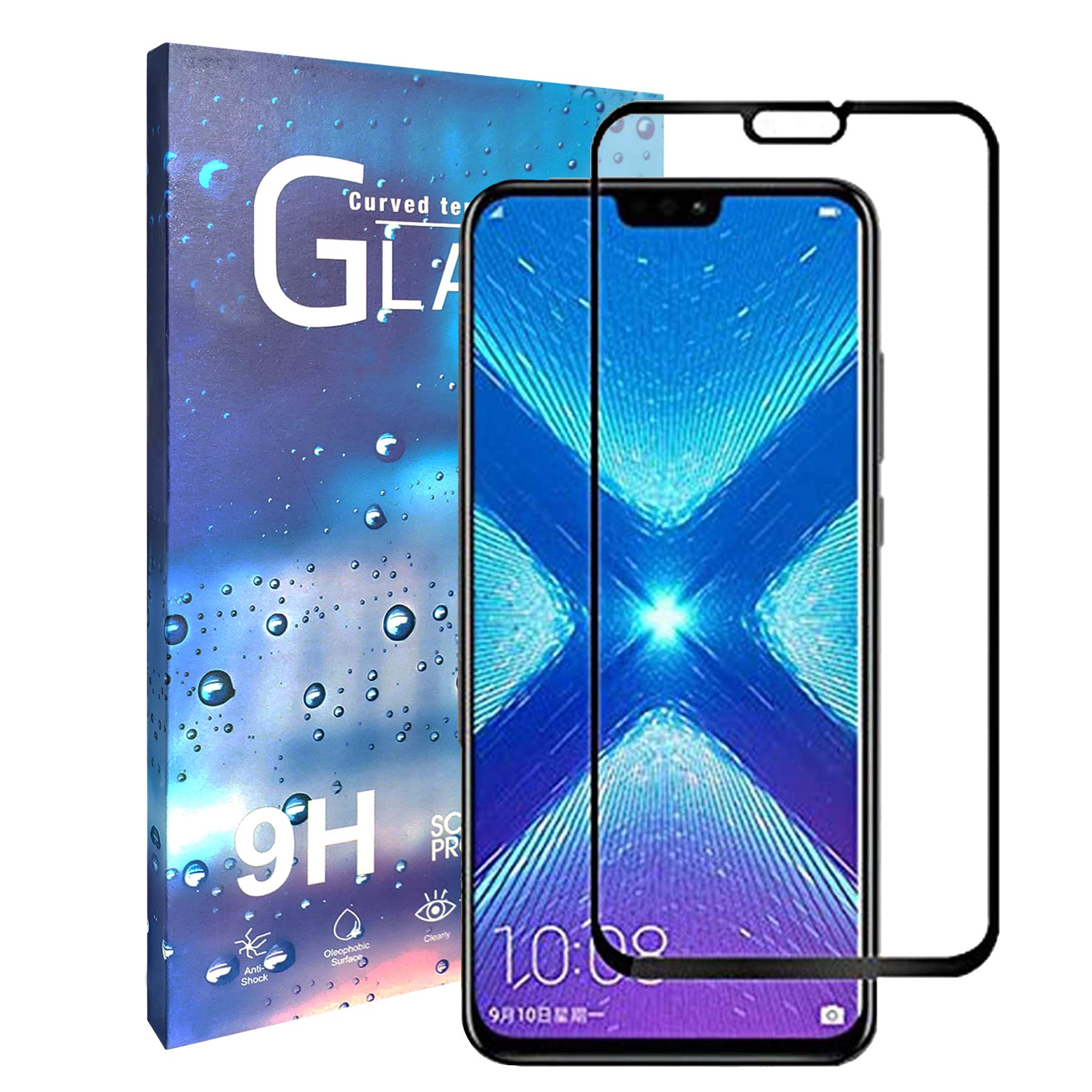 Hileny for Huawei Honor 8X Screen Protector HD Clear Tempered Glass Screen Protective Film for Huawei Honor 8X [9H Hardness] [Case Friendly] [Scratch Resistance] 2 Pack[Honor 8X](Huawei Honor 8X)