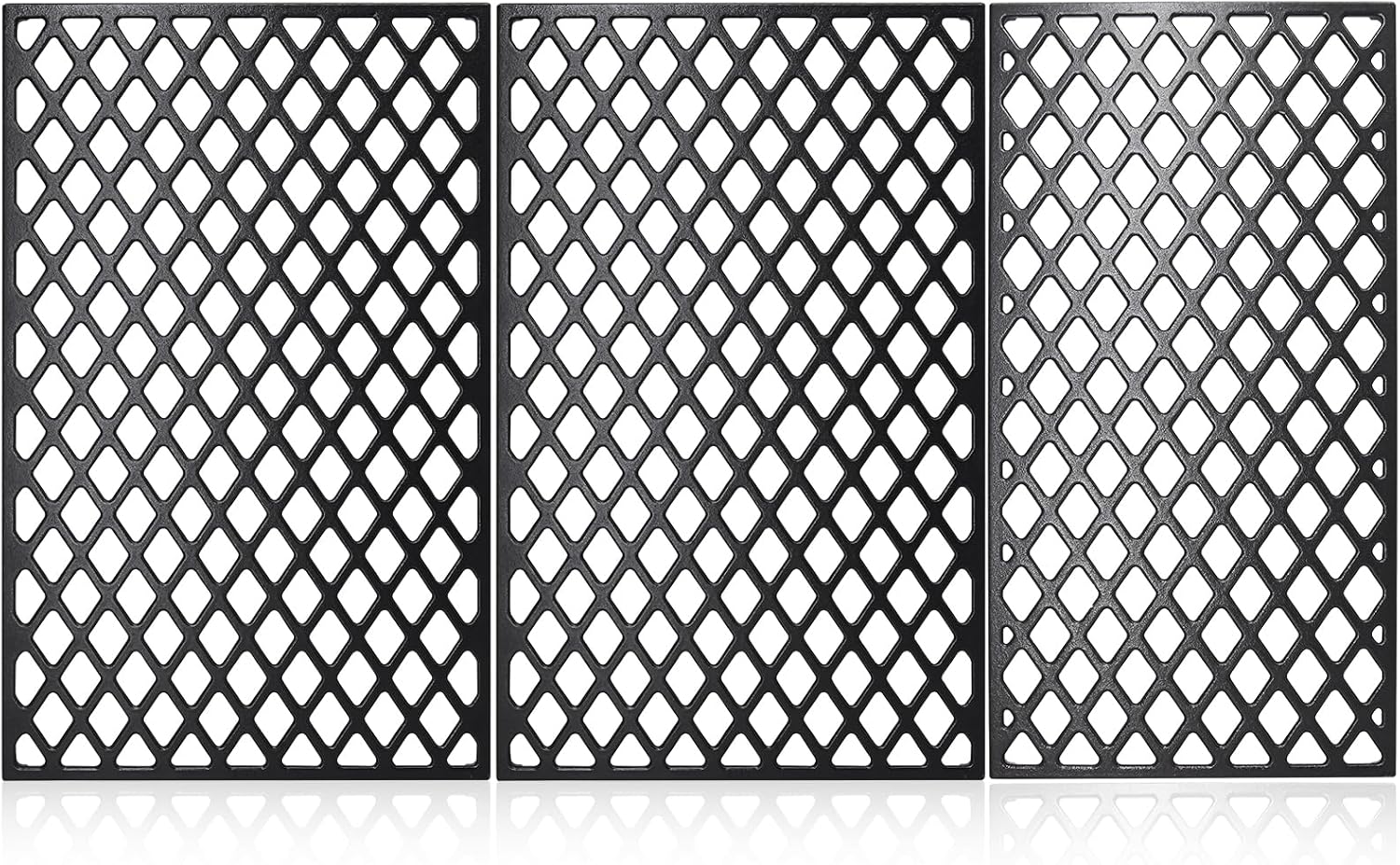 Hiorucet Cast Iron Grill Grates for Traeger 780 & Pro 780 Pellet Grills and Traeger Ironwood 885, HDW436, HDW443, KIT0451 Cooking Grid Grates for Traeger Grill Replacement Parts, 3 Pack.