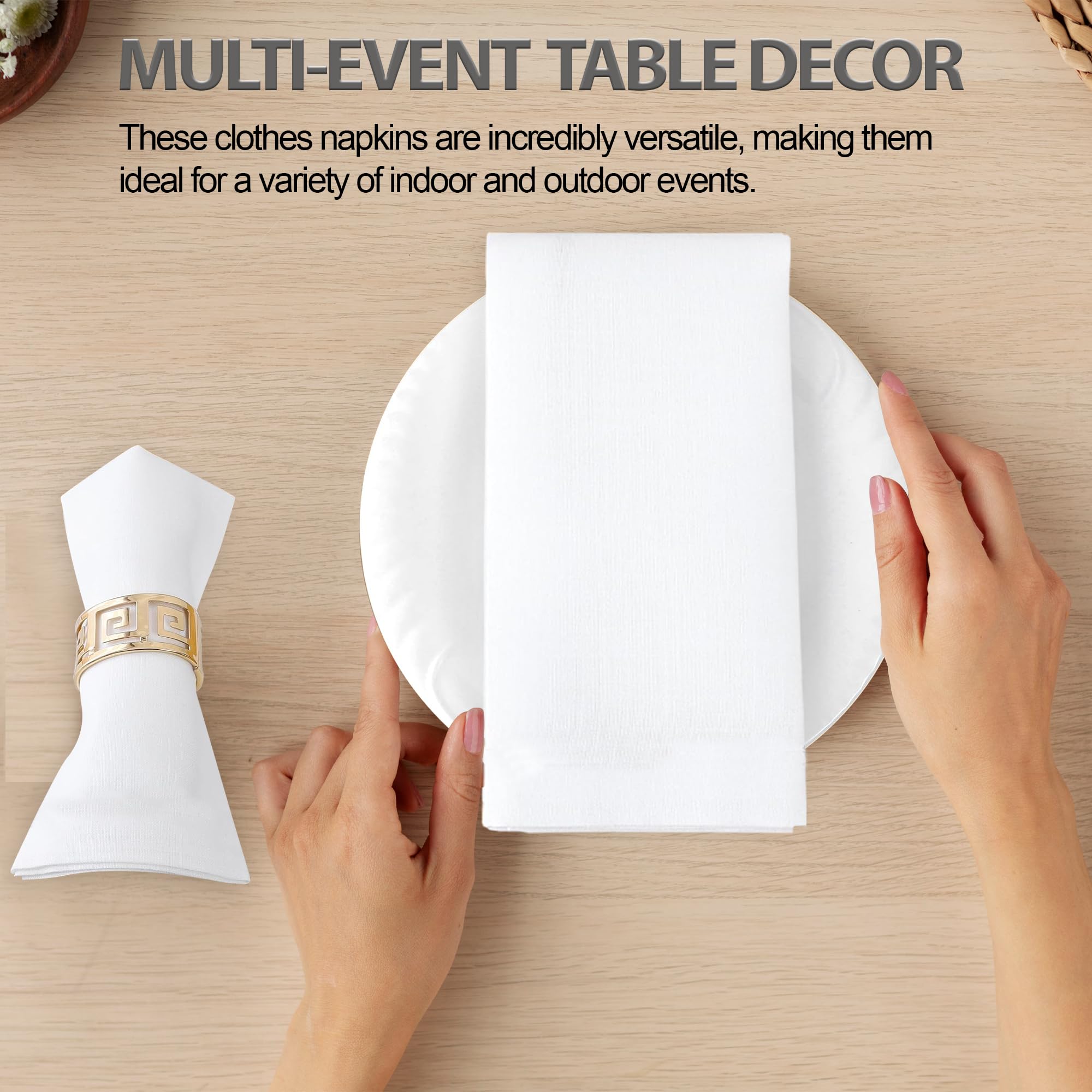 Majestic Giftware Lot De 12 Serviettes De Table En Polyester Lavables D