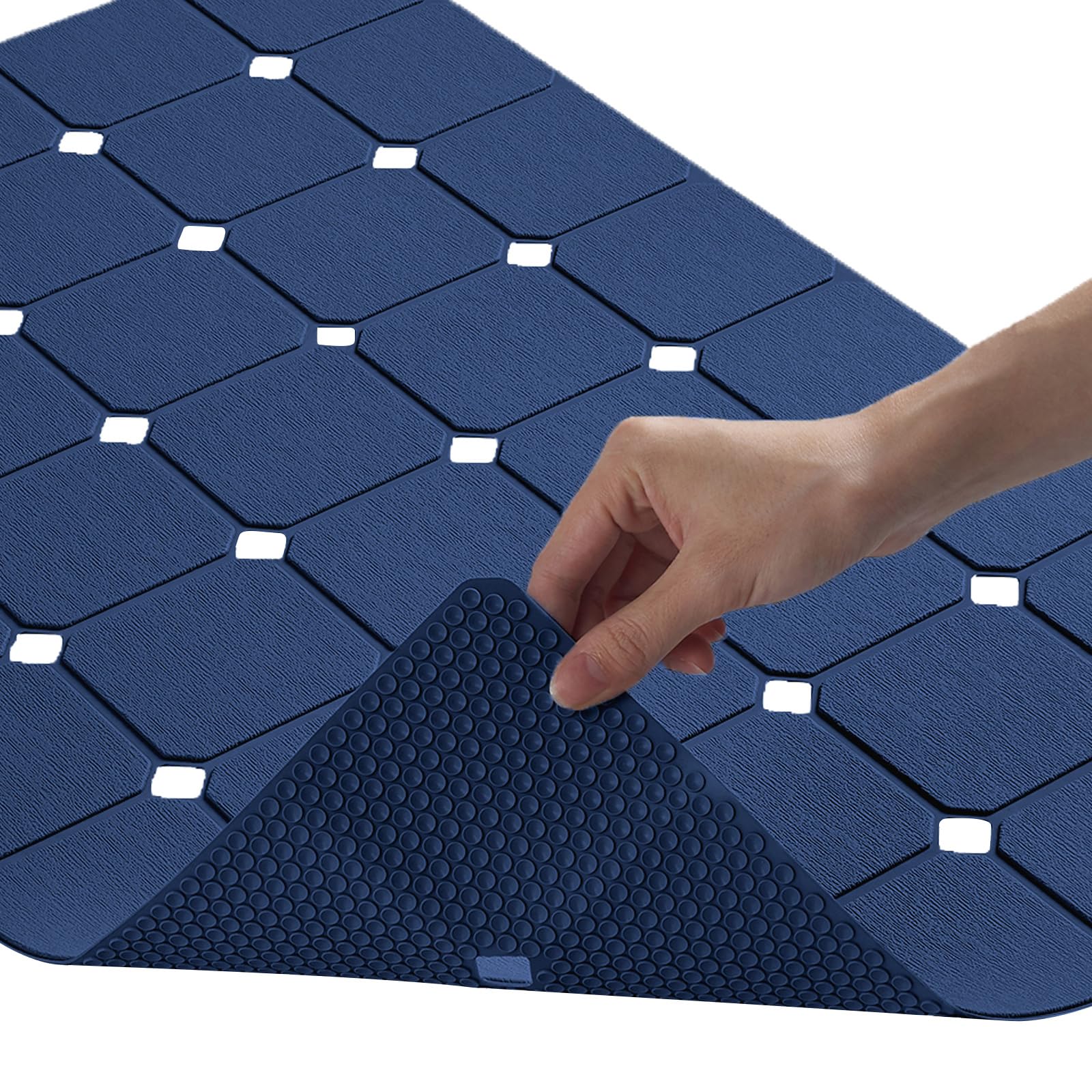 Alfombrilla de baño antideslizante de silicona suave sin olor con mini ventosas para bañera texturizada y bañera regenerada, alfombrilla de ducha antideslizante con alfombrilla de baño de 18 x 28