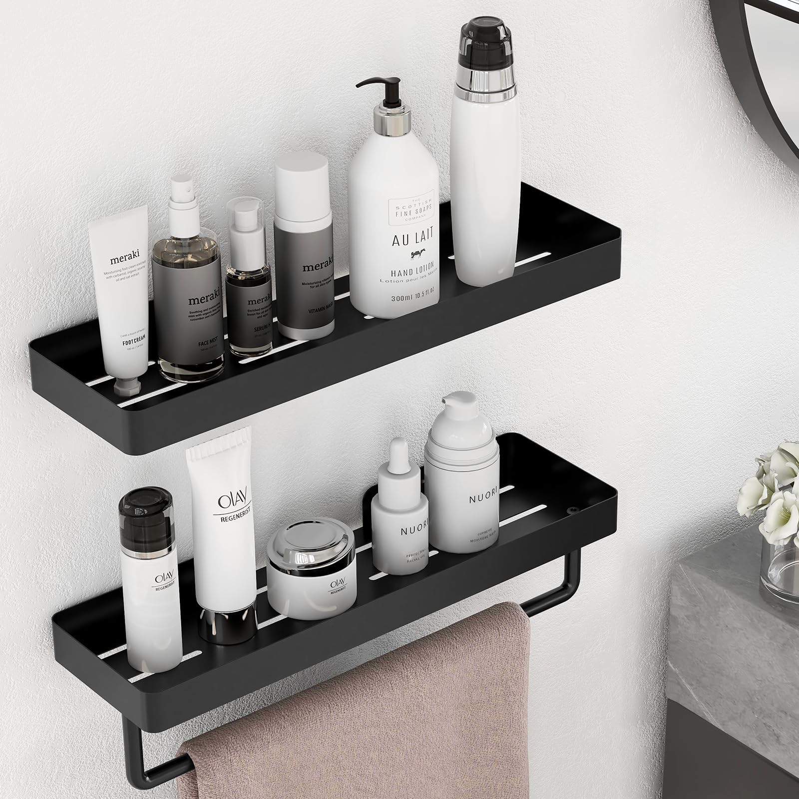 Amazon.com: Taaji Bathroom Shelf, Floating Shelves Wall Mounted Set of ...