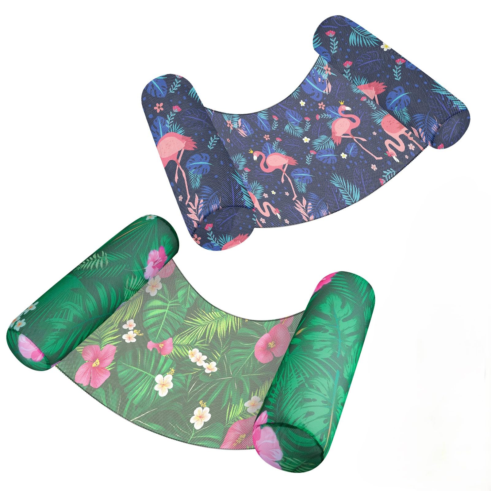 4-in-1 Inflatable Hammocks Pool Floats for Adults – Fabric-Covered Water Hammocks with Mesh, Multi-Purpose Lounge Chair, Drifter, Saddle for Pool,